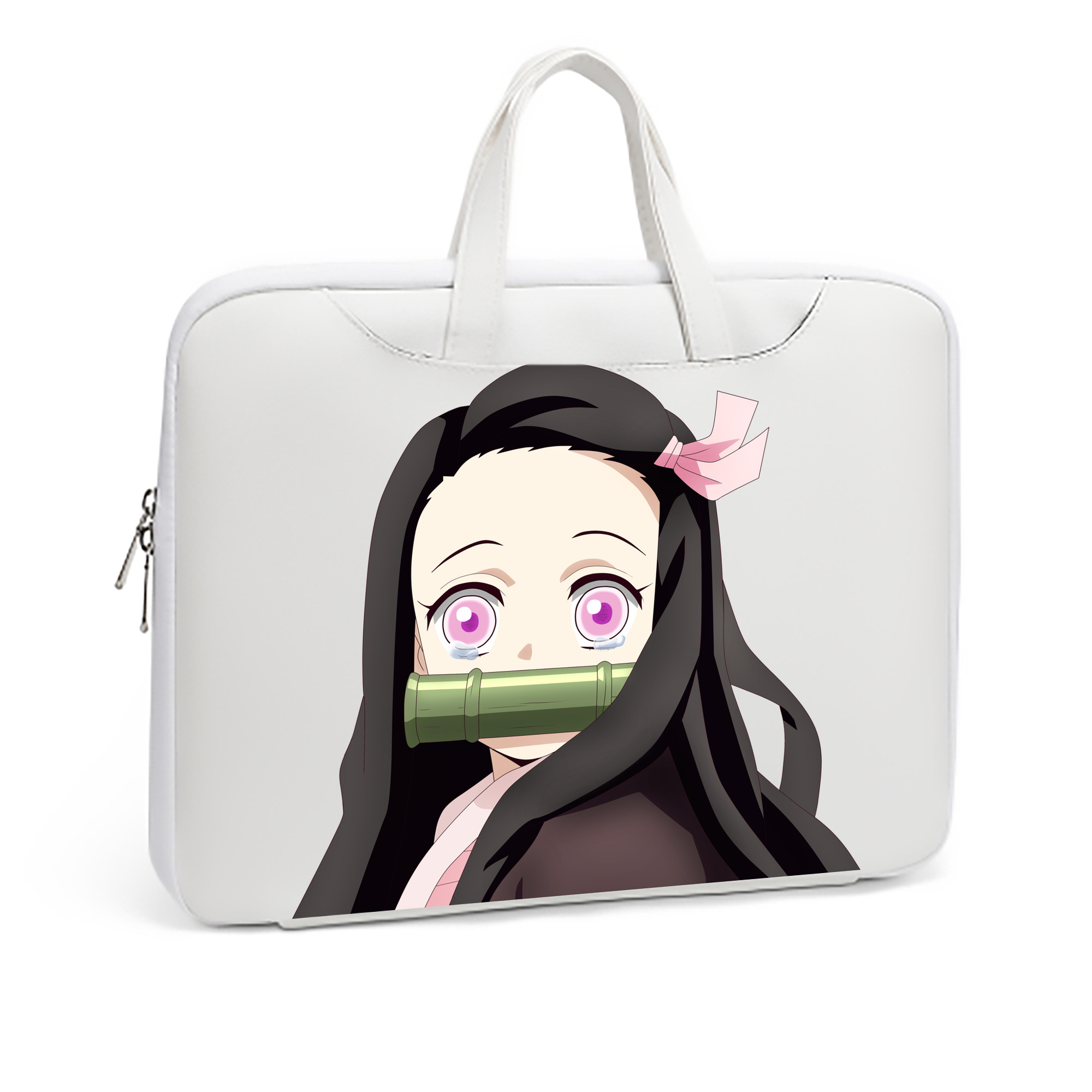 （画像用） 鬼滅の刃（きめつのやいば）竈門 禰󠄀豆子／かまど ねずこ Kamado Nezuko レザーラップトップバッグ　ノートパソコンケース