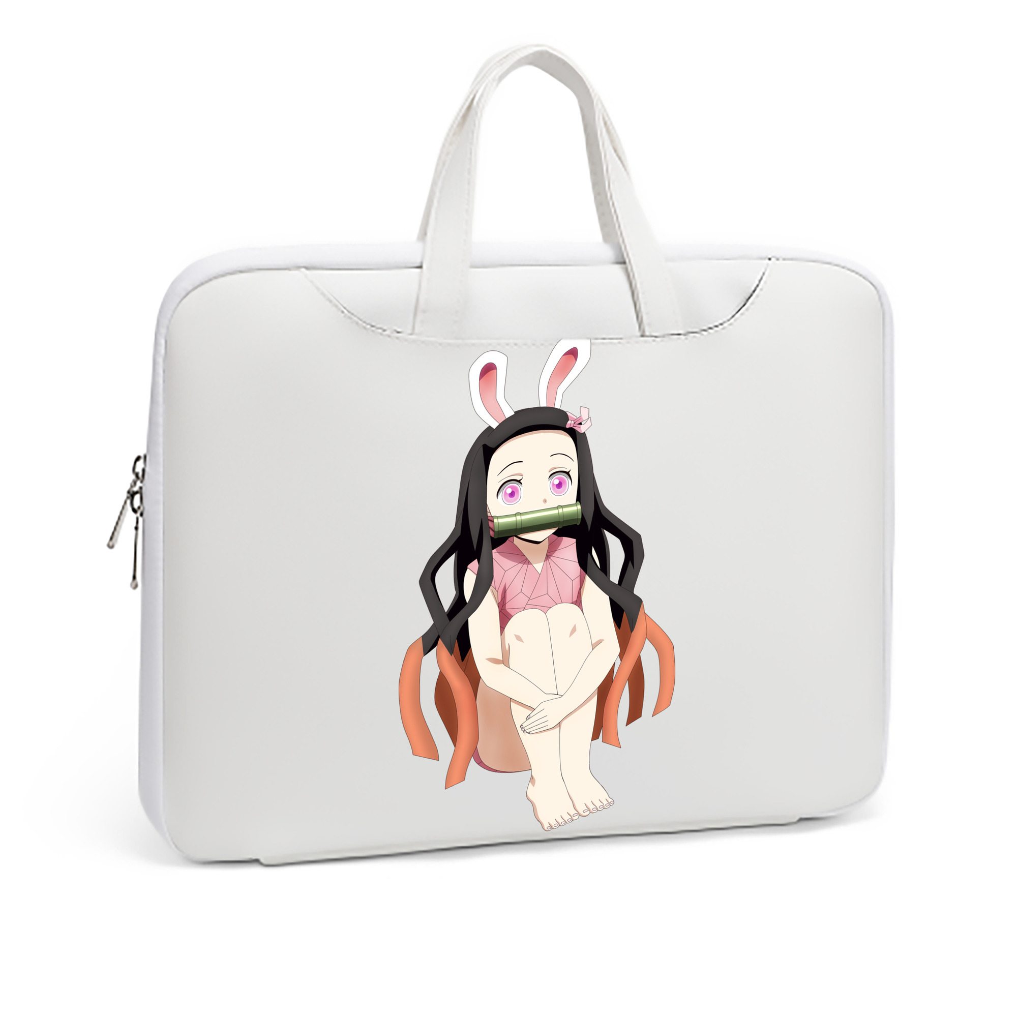 （画像用） 鬼滅の刃（きめつのやいば）竈門 禰󠄀豆子／かまど ねずこ Kamado Nezuko レザーラップトップバッグ　ノートパソコンケース