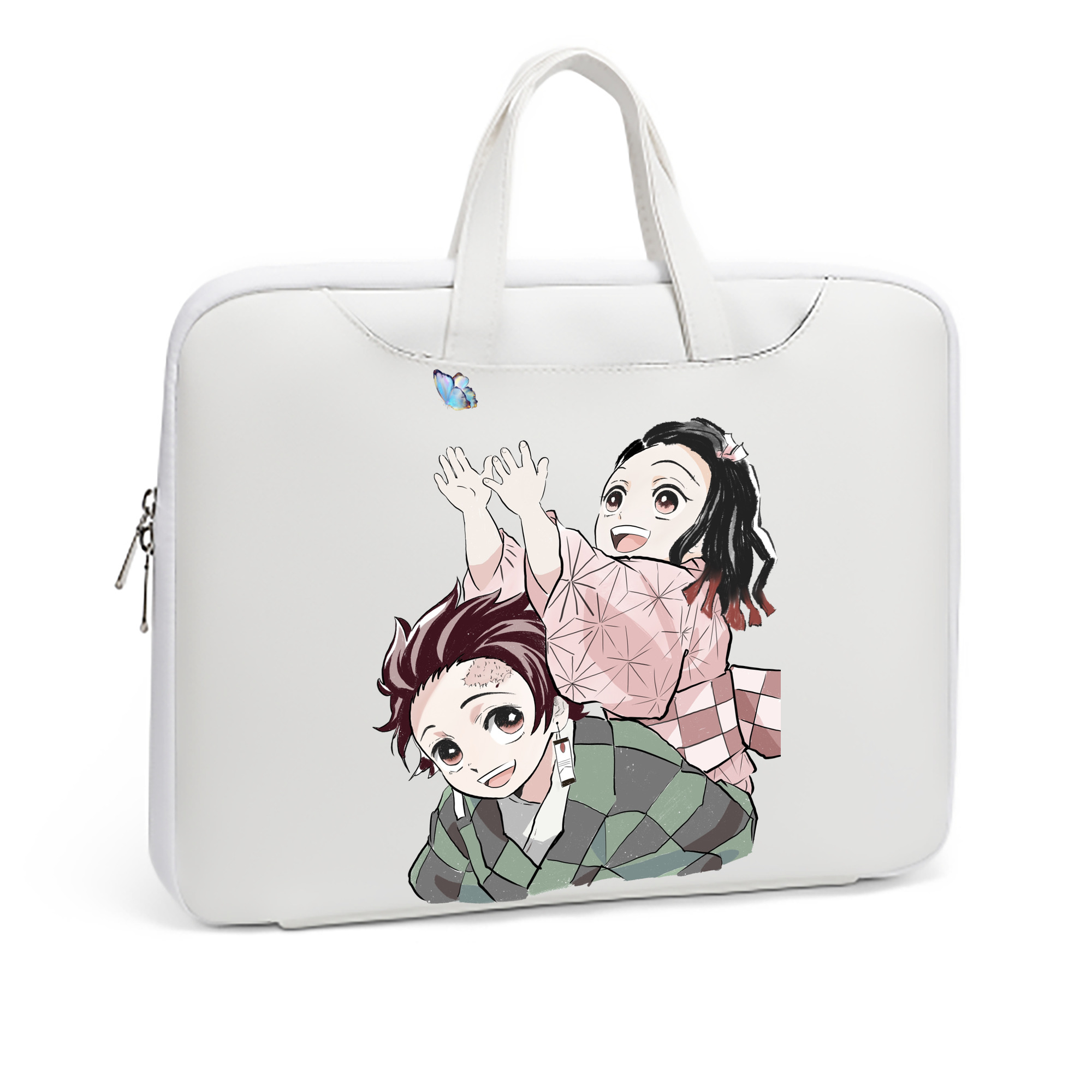 （画像用） 鬼滅の刃（きめつのやいば）竈門 禰󠄀豆子／かまど ねずこ Kamado Nezuko レザーラップトップバッグ　ノートパソコンケース
