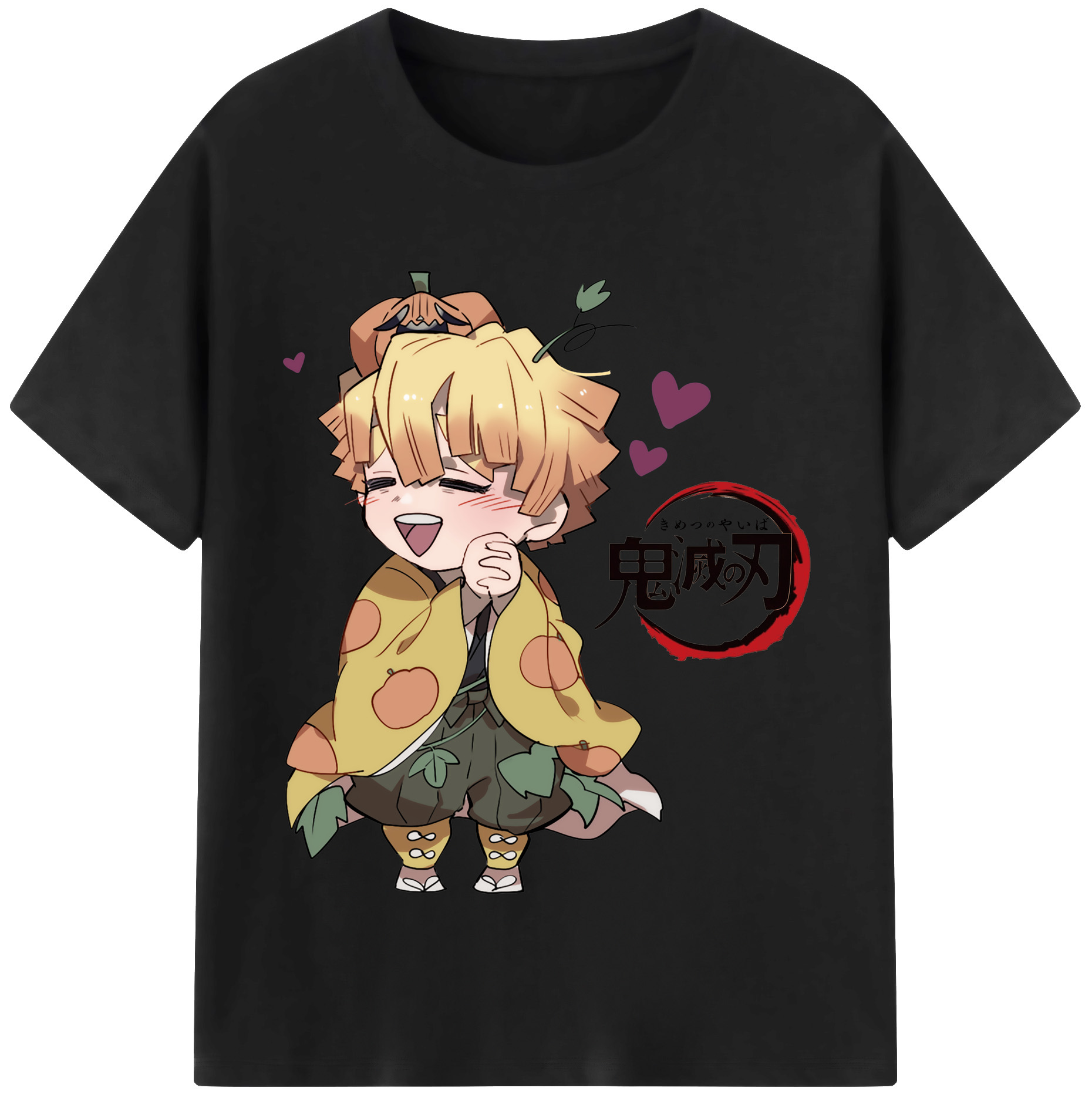 （画像用） 鬼滅の刃（きめつのやいば）我妻 善逸／あがつま ぜんいつ Agatsuma Zenitsu 綿100％半袖Tシャツ（フロントプリント）