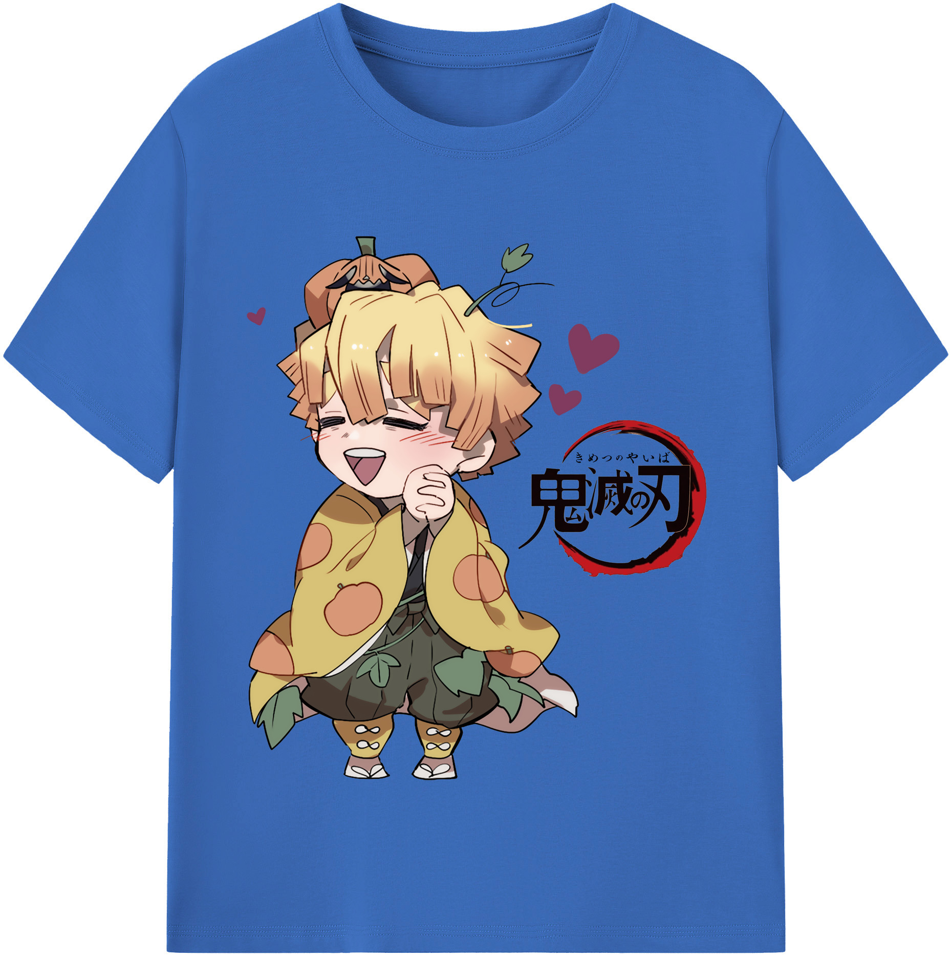 （画像用） 鬼滅の刃（きめつのやいば）我妻 善逸／あがつま ぜんいつ Agatsuma Zenitsu 綿100％半袖Tシャツ（フロントプリント）