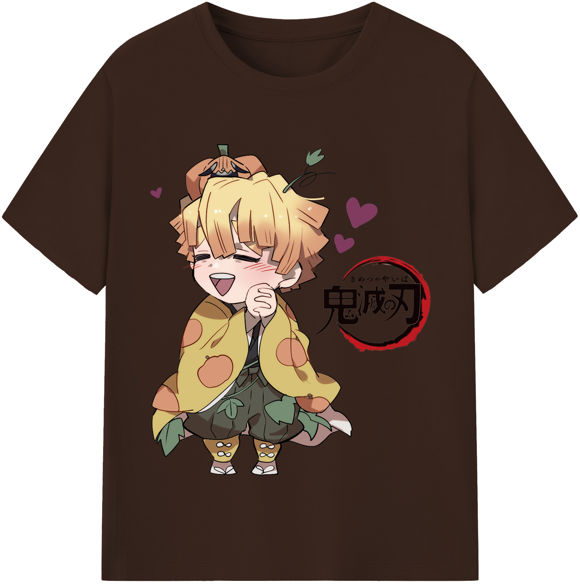 （画像用） 鬼滅の刃（きめつのやいば）我妻 善逸／あがつま ぜんいつ Agatsuma Zenitsu 綿100％半袖Tシャツ（フロントプリント）