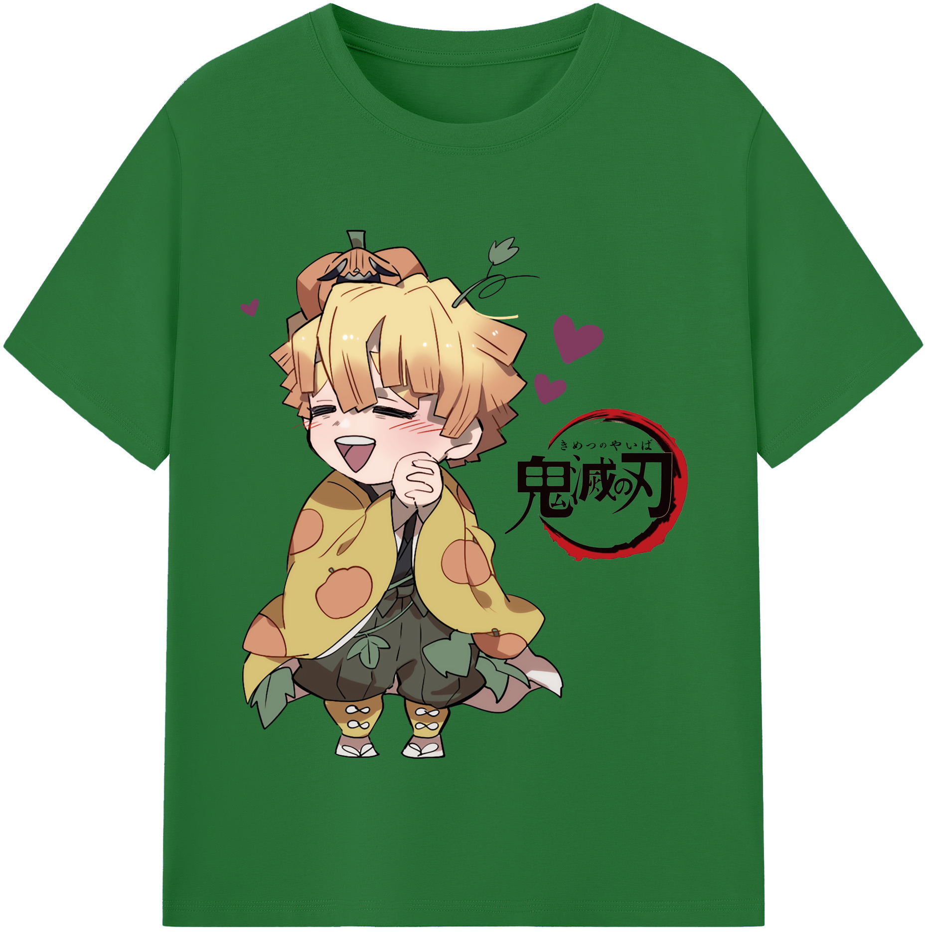 （画像用） 鬼滅の刃（きめつのやいば）我妻 善逸／あがつま ぜんいつ Agatsuma Zenitsu 綿100％半袖Tシャツ（フロントプリント）