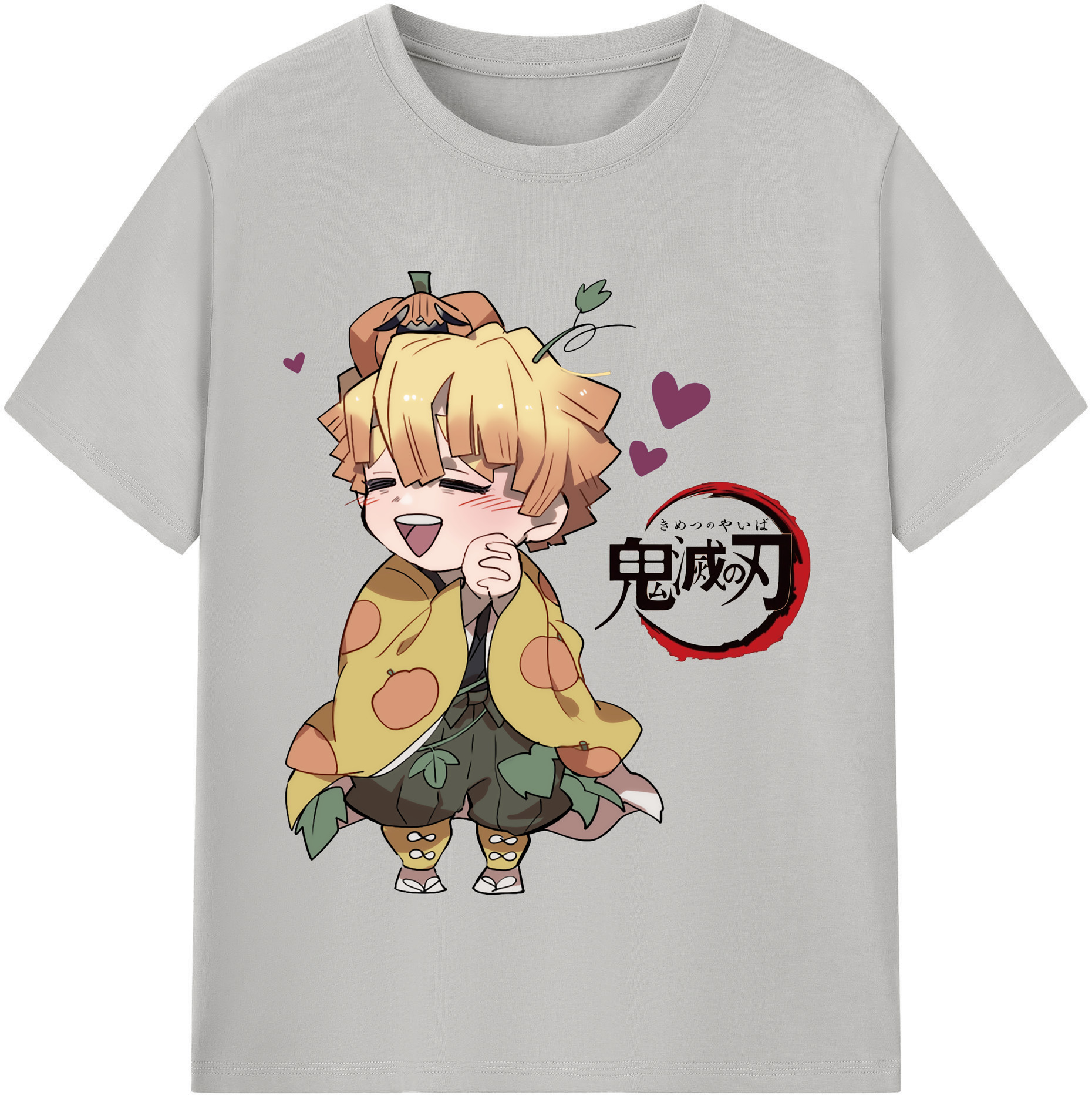 （画像用） 鬼滅の刃（きめつのやいば）我妻 善逸／あがつま ぜんいつ Agatsuma Zenitsu 綿100％半袖Tシャツ（フロントプリント）