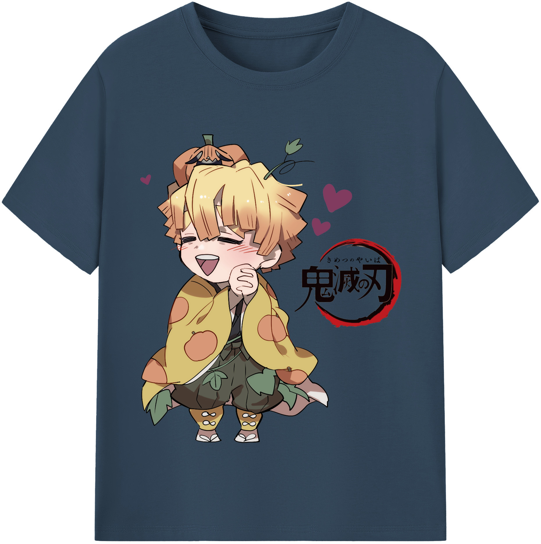 （画像用） 鬼滅の刃（きめつのやいば）我妻 善逸／あがつま ぜんいつ Agatsuma Zenitsu 綿100％半袖Tシャツ（フロントプリント）