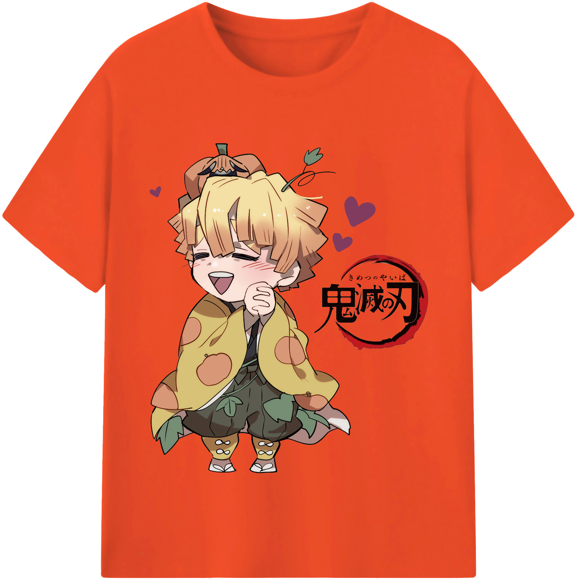 （画像用） 鬼滅の刃（きめつのやいば）我妻 善逸／あがつま ぜんいつ Agatsuma Zenitsu 綿100％半袖Tシャツ（フロントプリント）