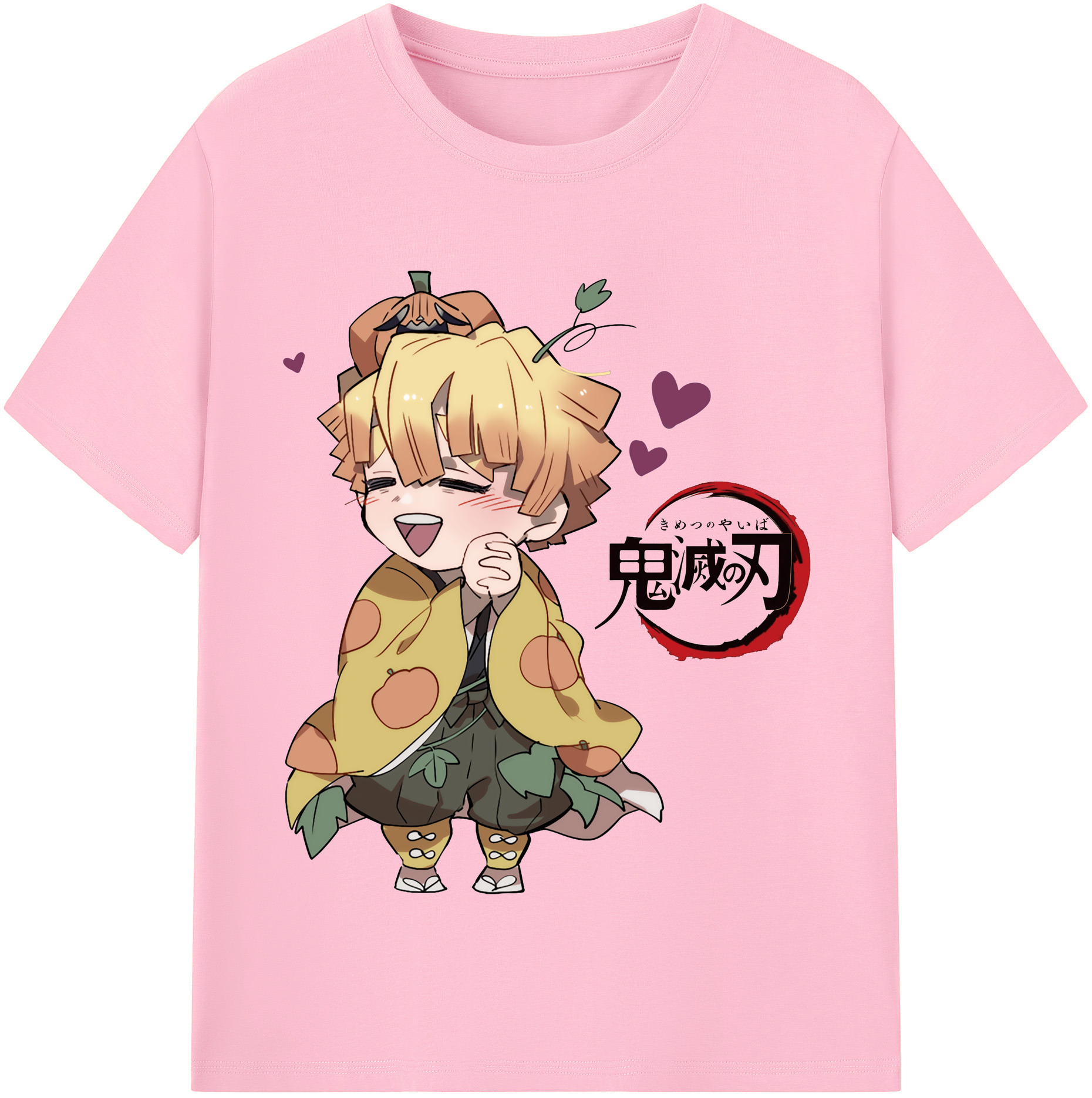 （画像用） 鬼滅の刃（きめつのやいば）我妻 善逸／あがつま ぜんいつ Agatsuma Zenitsu 綿100％半袖Tシャツ（フロントプリント）