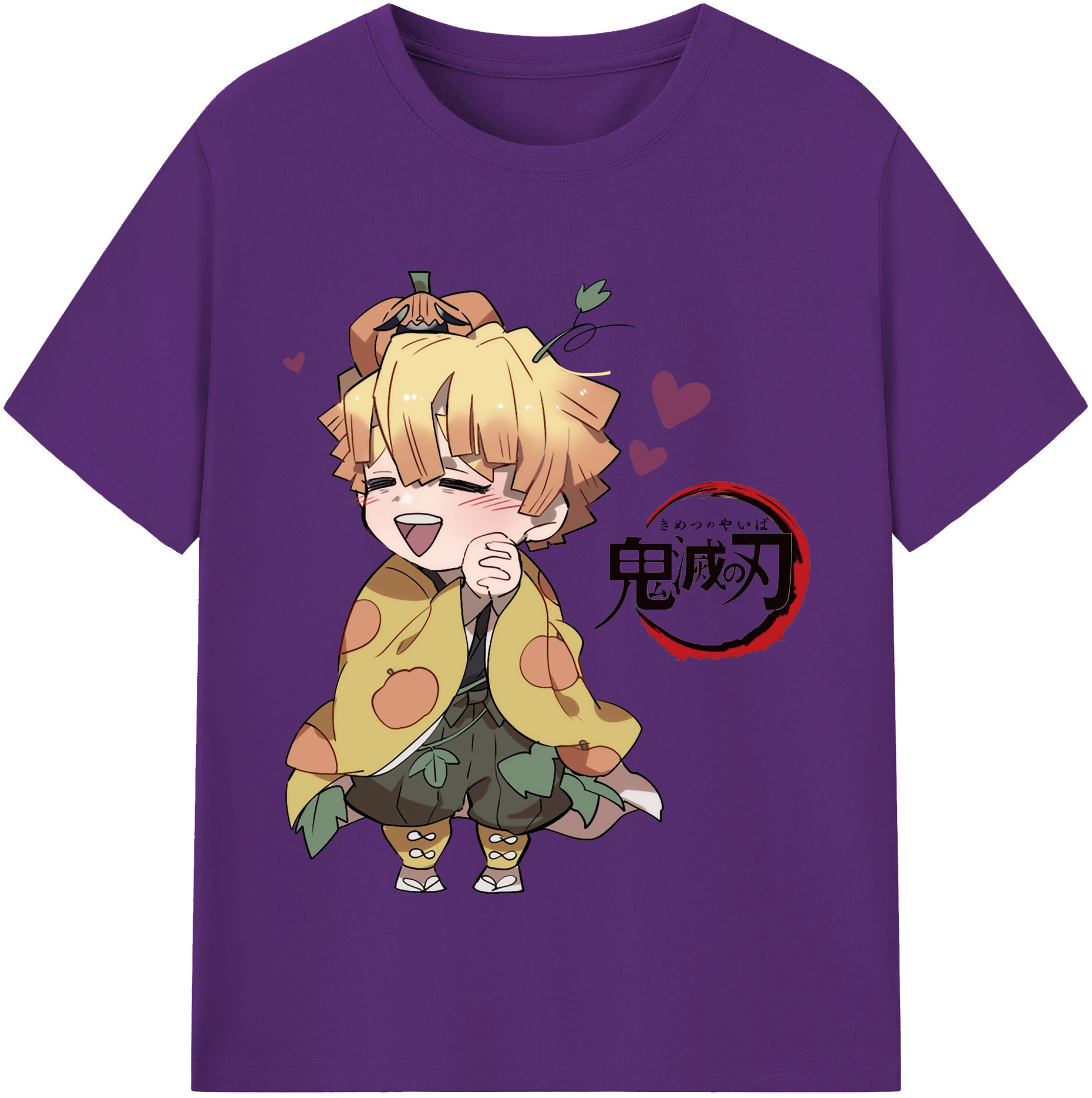 （画像用） 鬼滅の刃（きめつのやいば）我妻 善逸／あがつま ぜんいつ Agatsuma Zenitsu 綿100％半袖Tシャツ（フロントプリント）