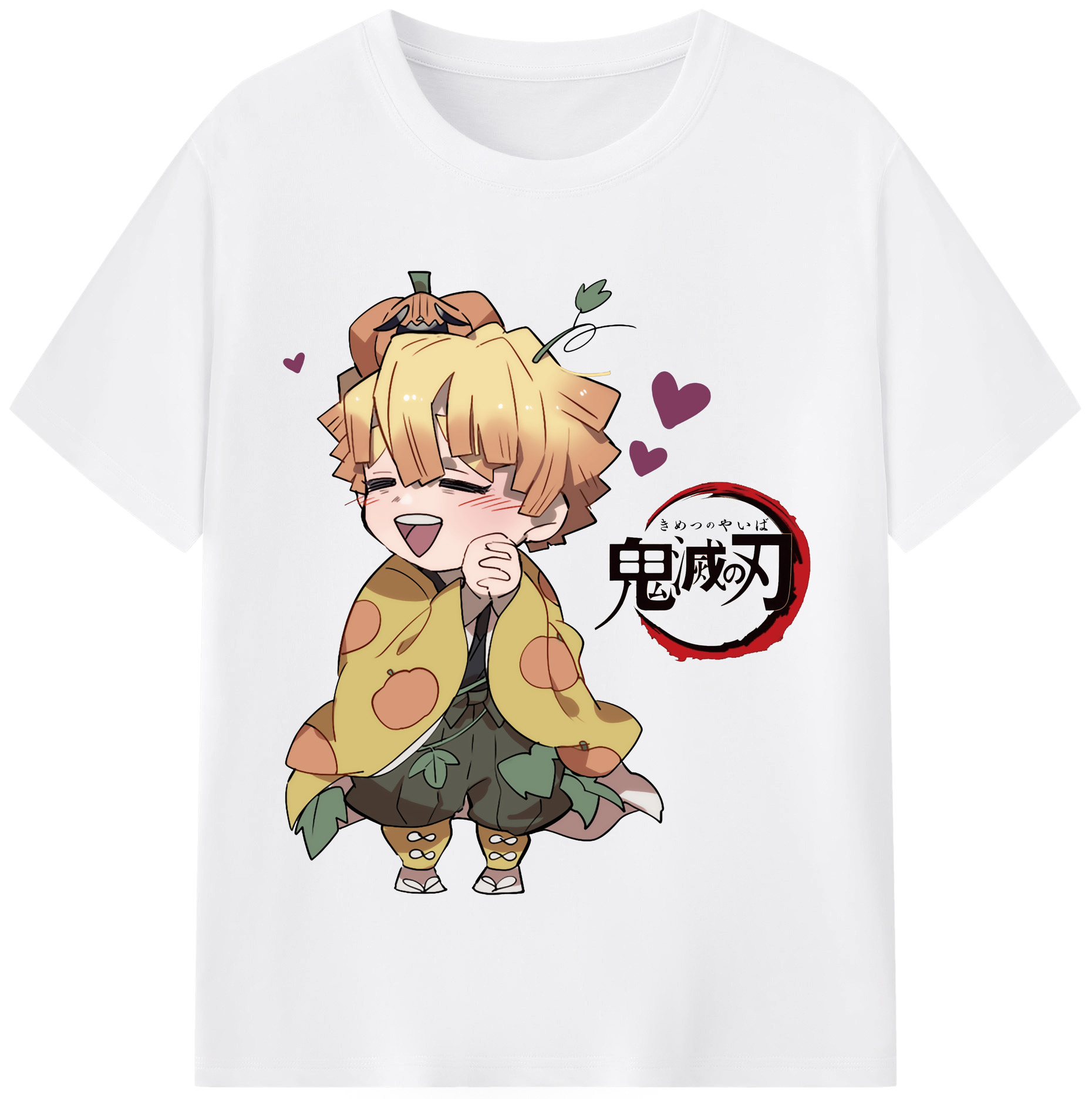 （画像用） 鬼滅の刃（きめつのやいば）我妻 善逸／あがつま ぜんいつ Agatsuma Zenitsu 綿100％半袖Tシャツ（フロントプリント）