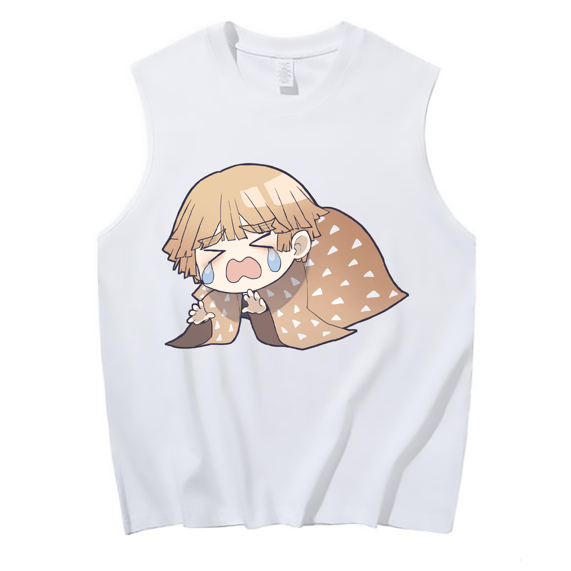 （画像用） 鬼滅の刃（きめつのやいば）我妻 善逸／あがつま ぜんいつ Agatsuma Zenitsu コットン100％タンクトップ（フロントプリント）