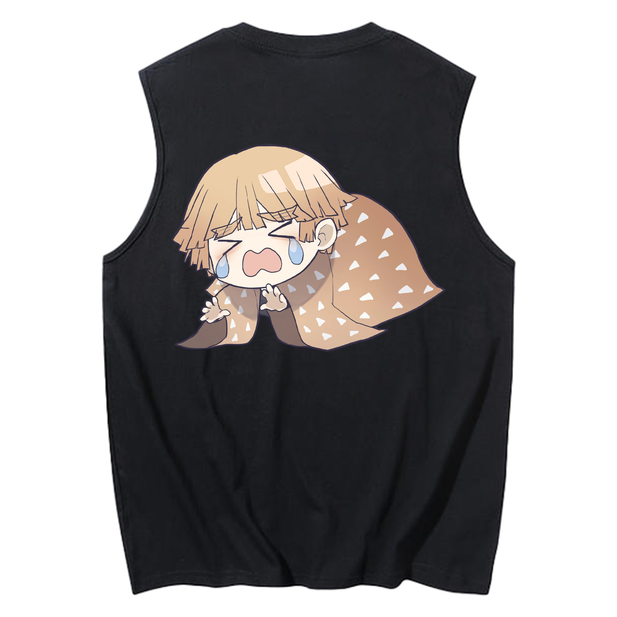 （画像用） 鬼滅の刃（きめつのやいば）我妻 善逸／あがつま ぜんいつ Agatsuma Zenitsu コットン100％タンクトップ（背面プリント）