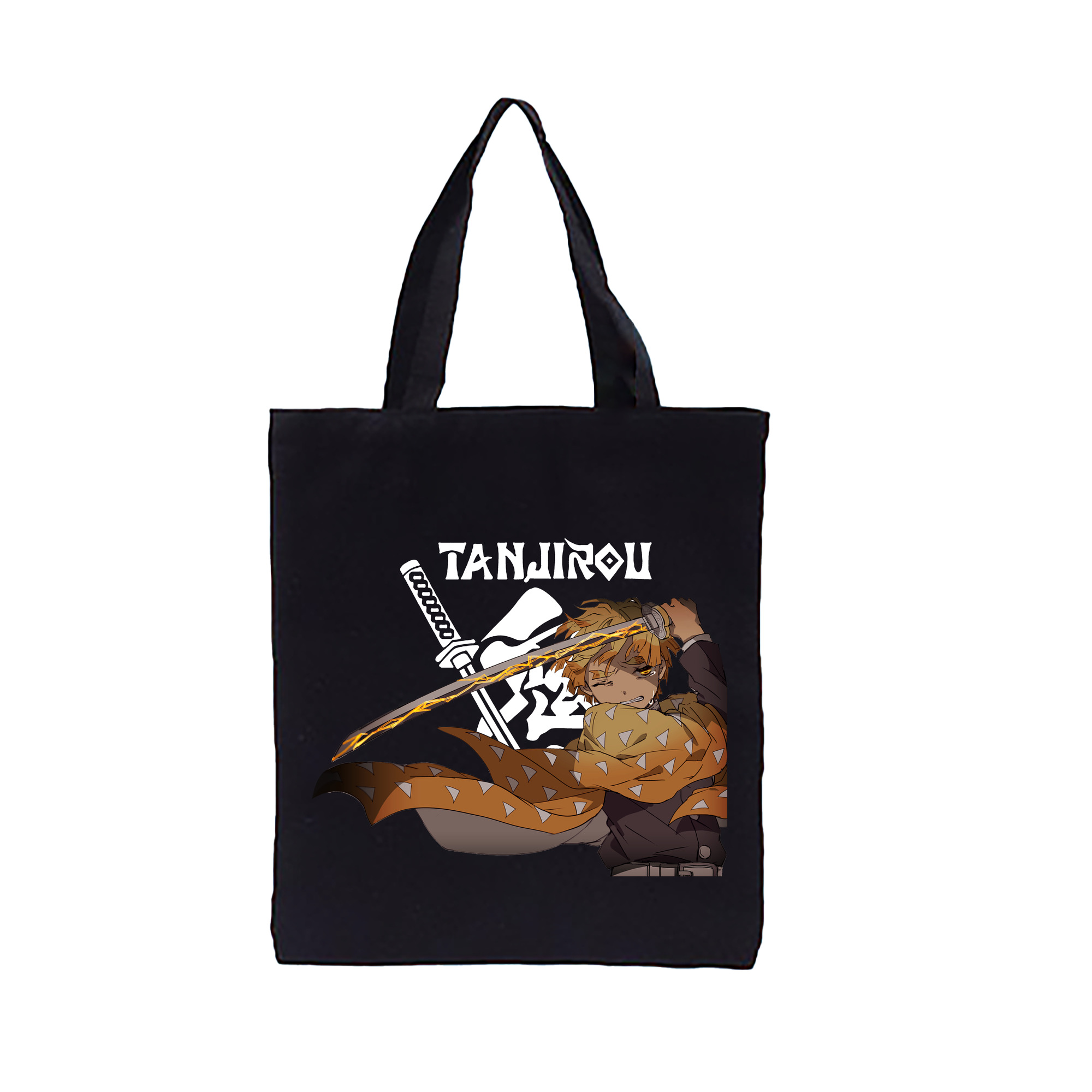 （画像用） 鬼滅の刃（きめつのやいば）我妻 善逸／あがつま ぜんいつ Agatsuma Zenitsu 縦型キャンバス生地手提げバッグ　トートバッグ