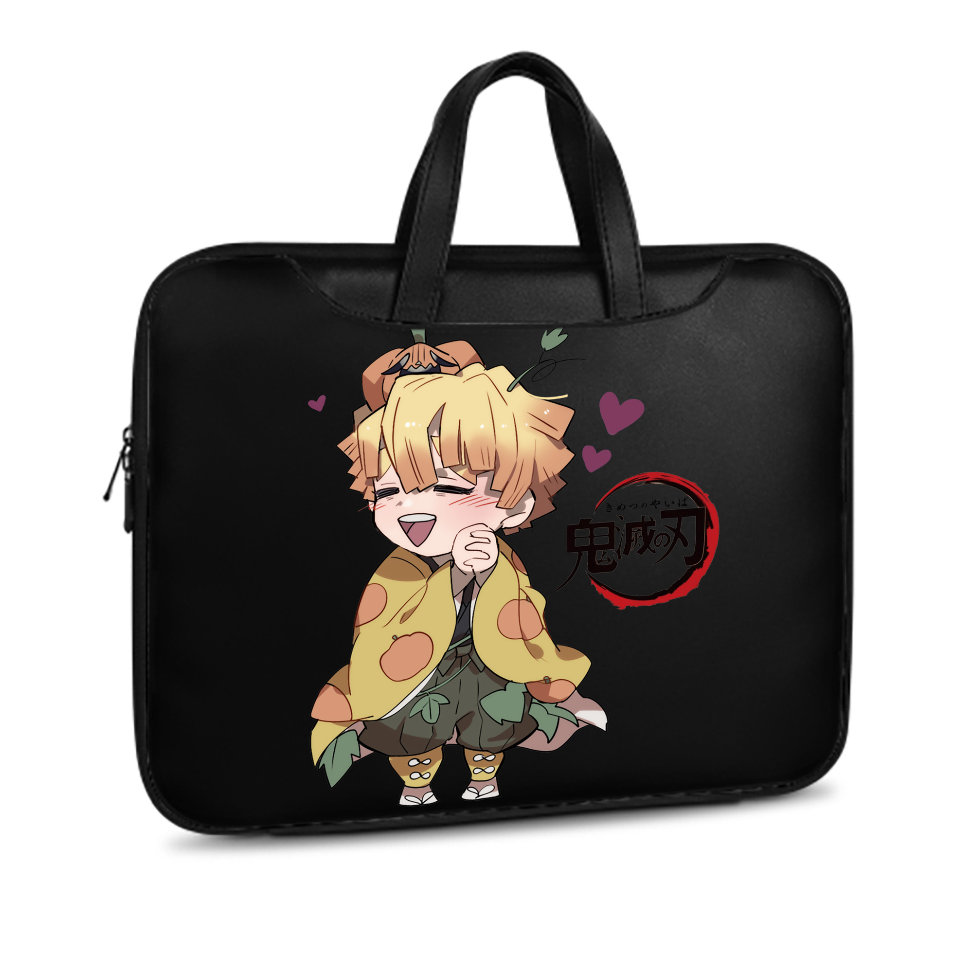 （画像用） 鬼滅の刃（きめつのやいば）我妻 善逸／あがつま ぜんいつ Agatsuma Zenitsu レザーラップトップバッグ　ノートパソコンケース