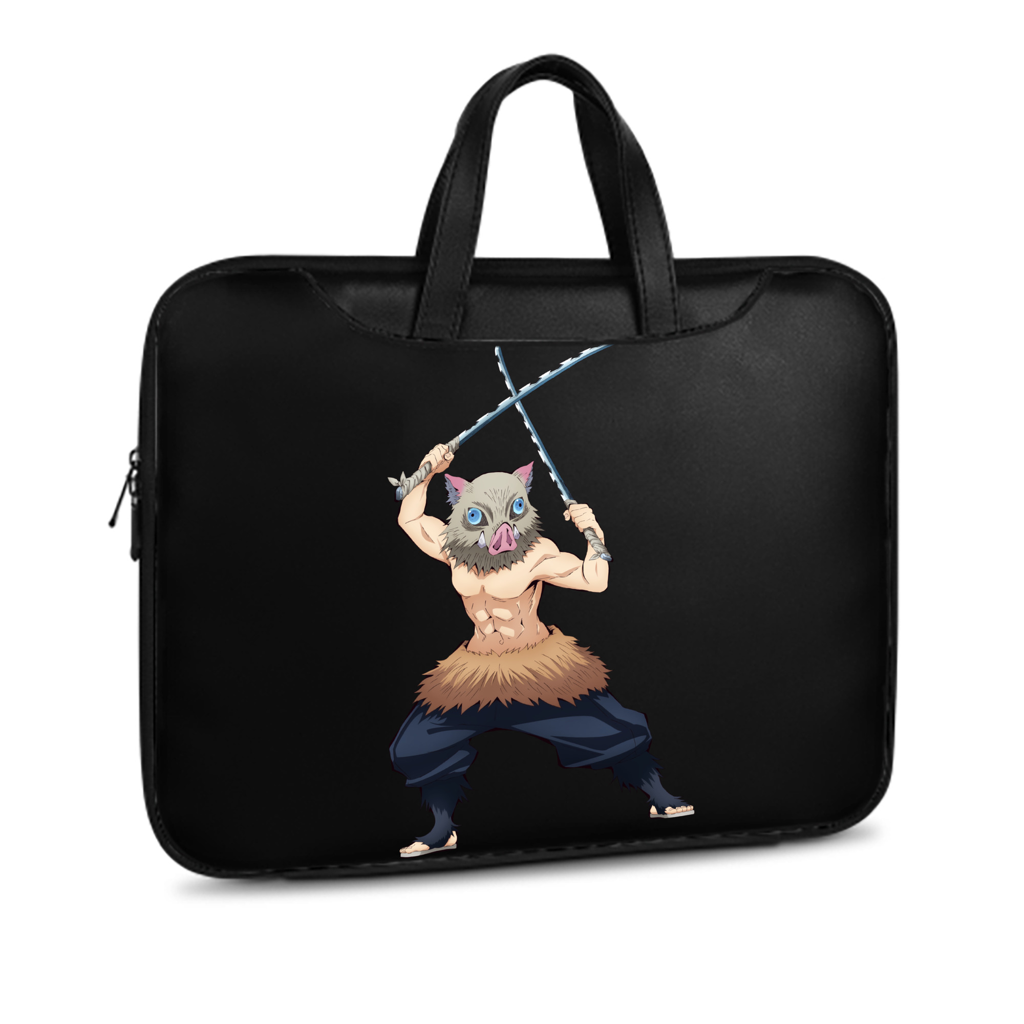 （画像用） 鬼滅の刃（きめつのやいば）嘴平 伊之助／はしびら いのすけ Hashibira Inosuke レザーラップトップバッグ　ノートパソコンケース