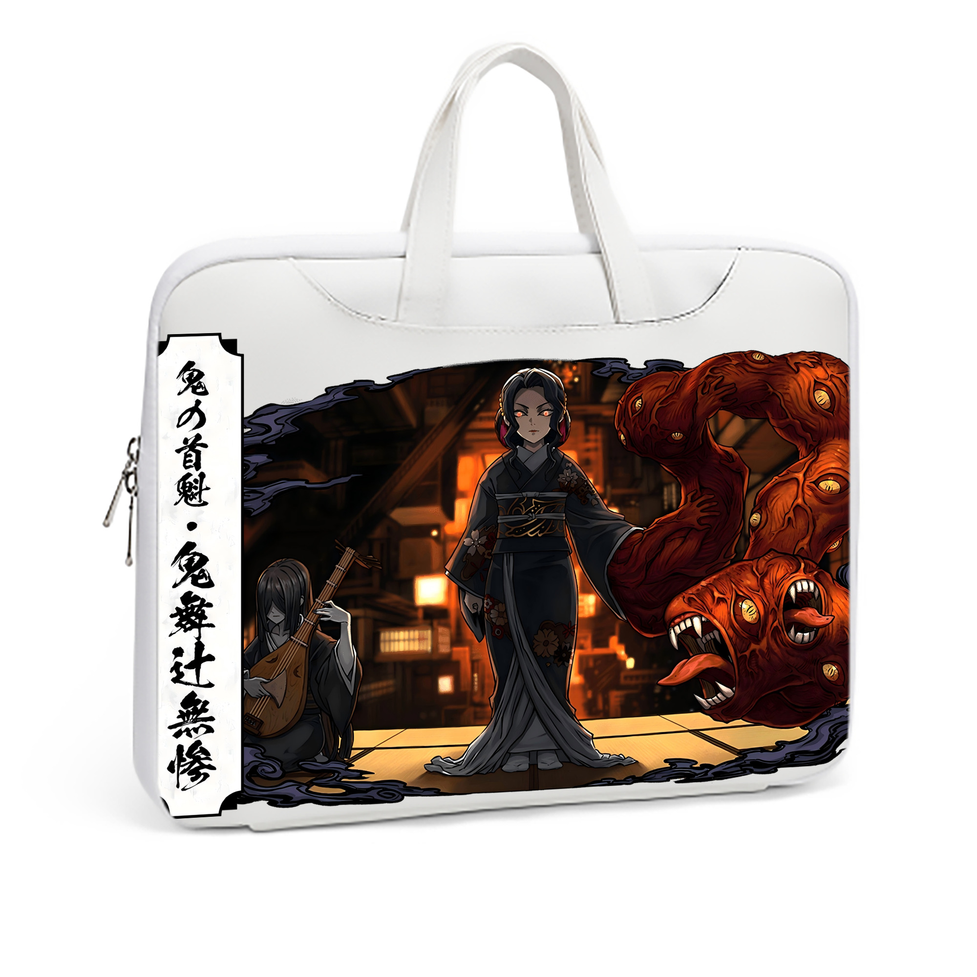 （画像用） 鬼滅の刃（きめつのやいば）鬼舞辻 無惨／きぶつじ むざん Kibutsuji Muzan レザーラップトップバッグ　ノートパソコンケース