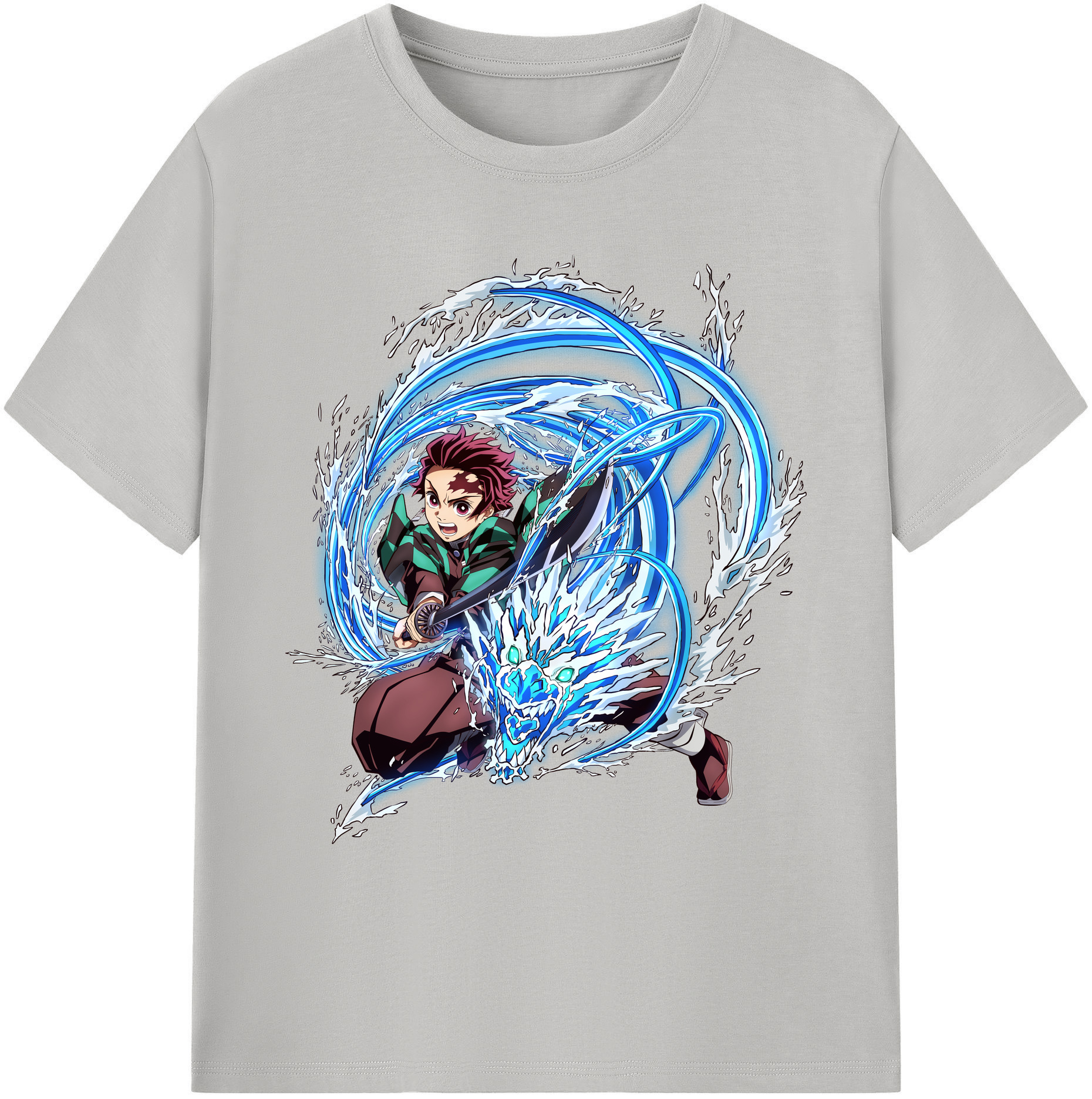 （画像用） 鬼滅の刃 竈門 炭治郎／かまど たんじろう Kamado Tanjirou 綿100％ メンズ半袖Tシャツ｜肌触りやわらか＆通気性