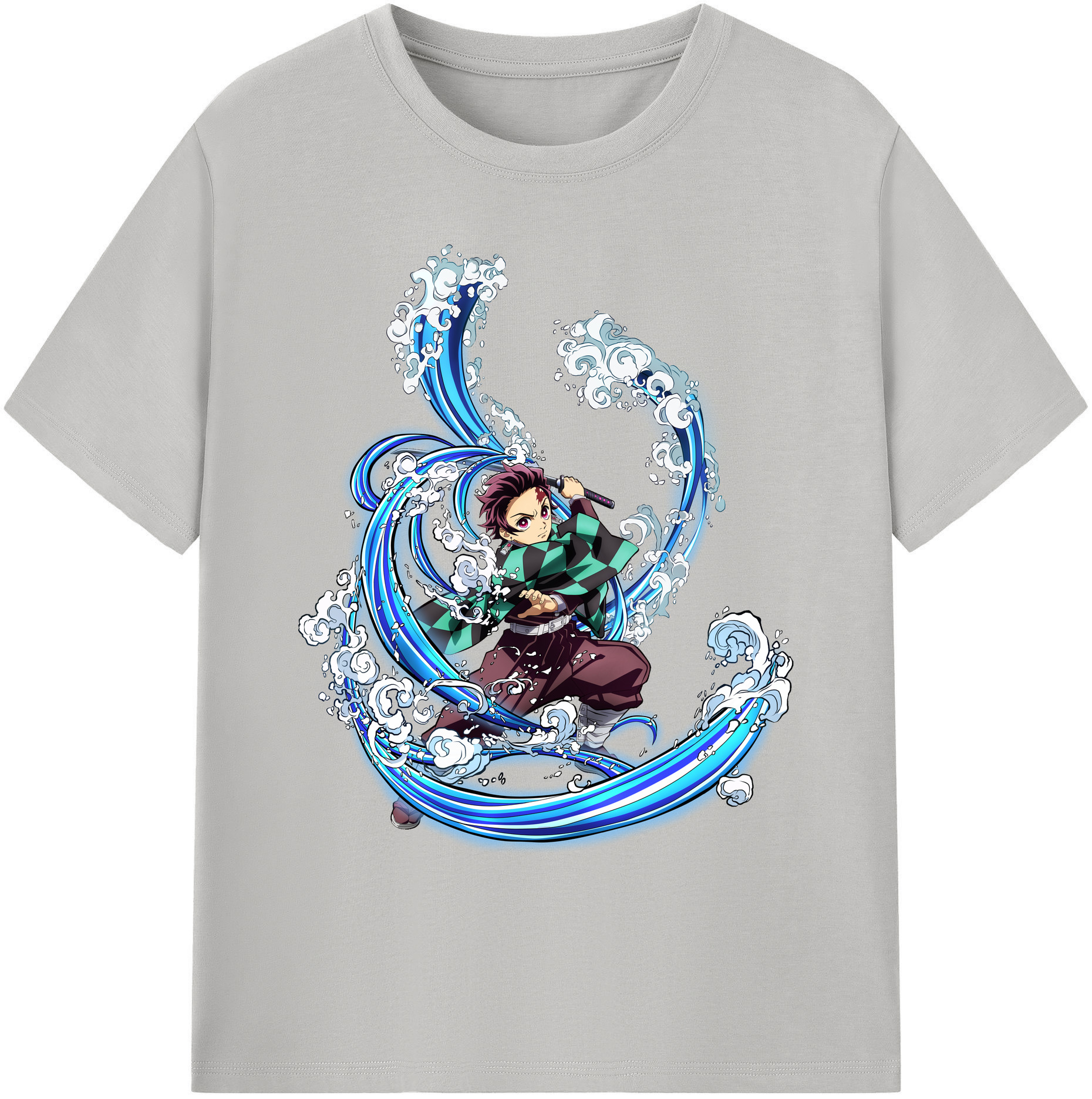 （画像用） 鬼滅の刃 竈門 炭治郎／かまど たんじろう Kamado Tanjirou 綿100％ メンズ半袖Tシャツ｜肌触りやわらか＆通気性