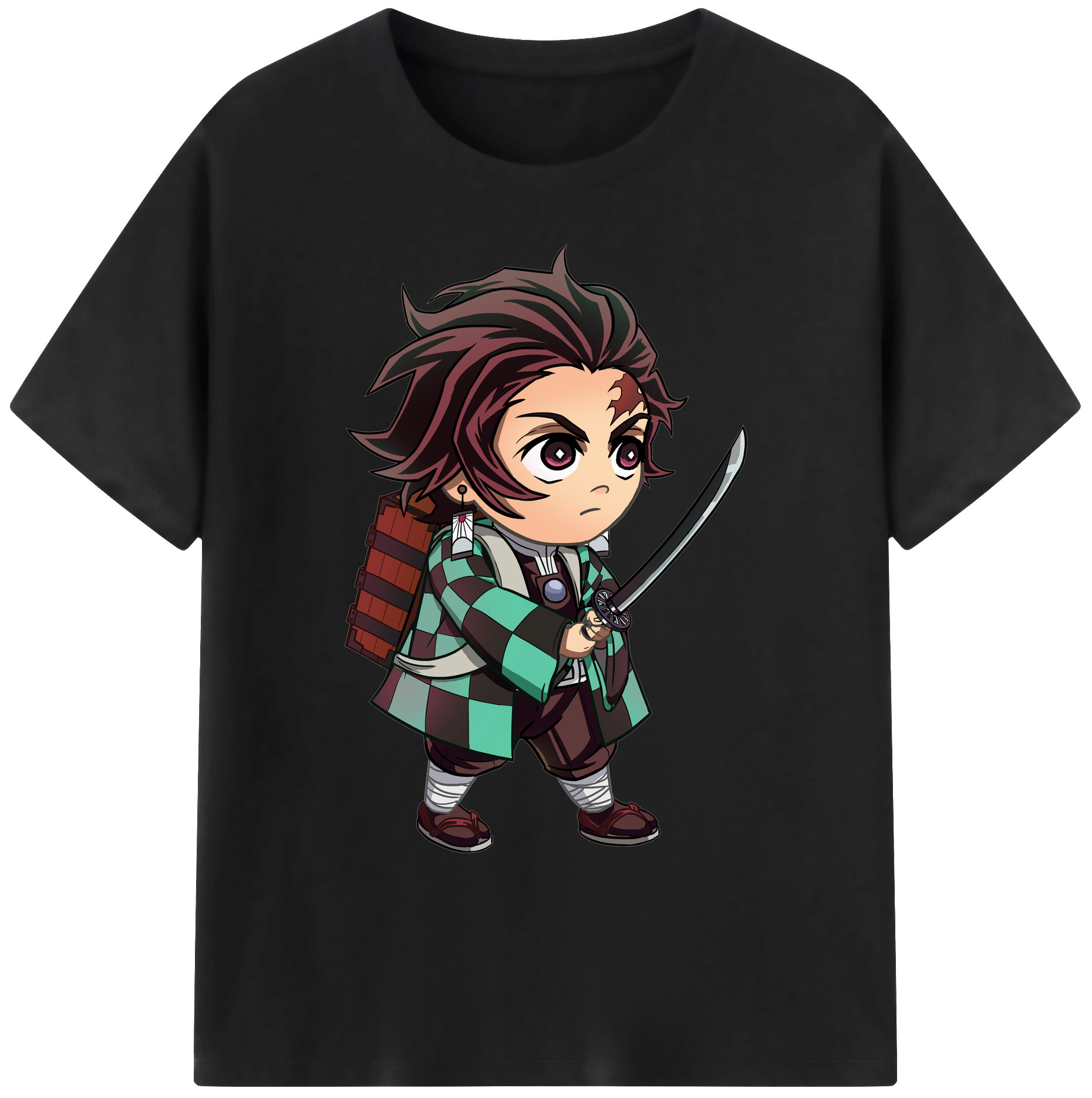 （画像用） 鬼滅の刃 竈門 炭治郎／かまど たんじろう Kamado Tanjirou 綿100％ メンズ半袖Tシャツ｜肌触りやわらか＆通気性