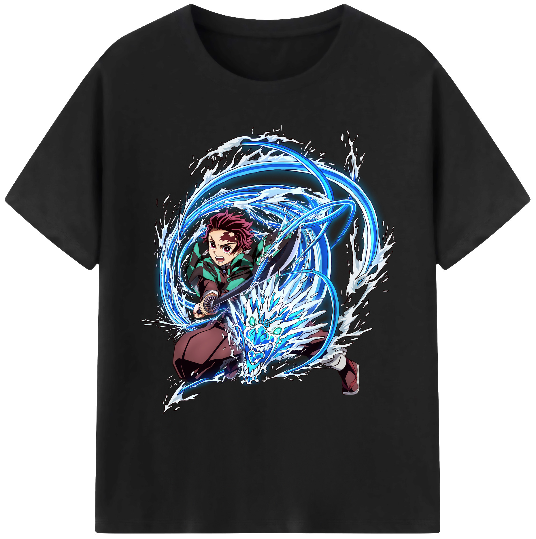 （画像用） 鬼滅の刃 竈門 炭治郎／かまど たんじろう Kamado Tanjirou 綿100％ メンズ半袖Tシャツ｜肌触りやわらか＆通気性