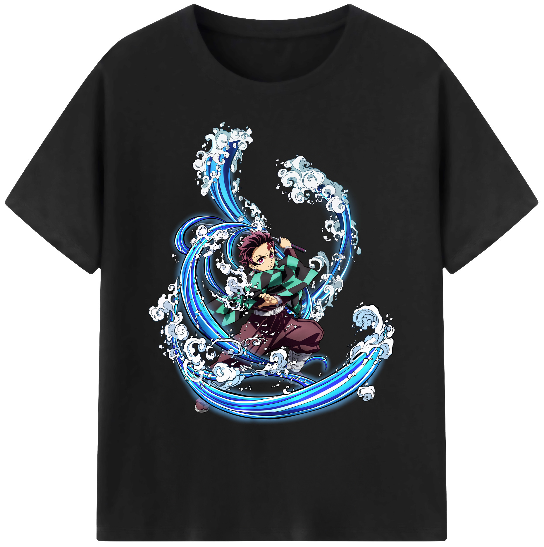 （画像用） 鬼滅の刃 竈門 炭治郎／かまど たんじろう Kamado Tanjirou 綿100％ メンズ半袖Tシャツ｜肌触りやわらか＆通気性