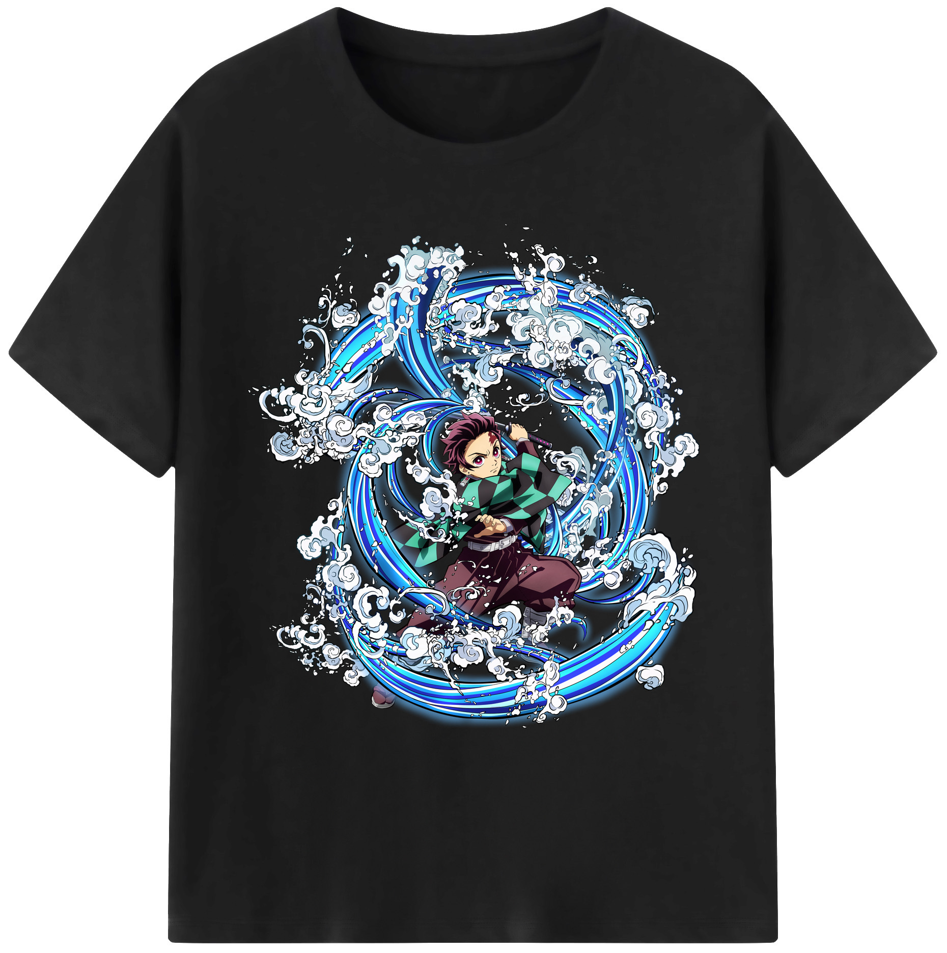 （画像用） 鬼滅の刃 竈門 炭治郎／かまど たんじろう Kamado Tanjirou 綿100％ メンズ半袖Tシャツ｜肌触りやわらか＆通気性