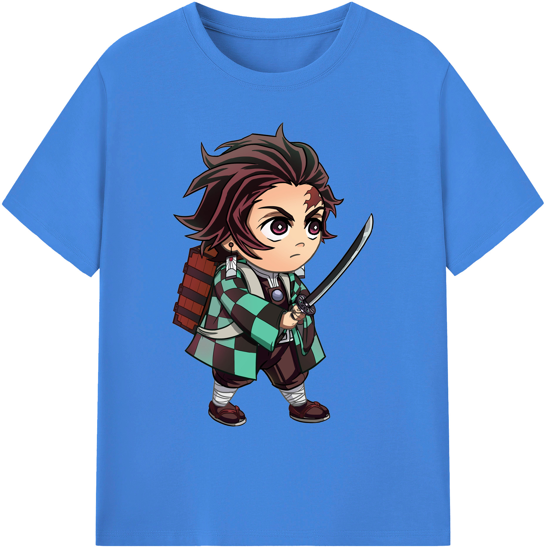 （画像用） 鬼滅の刃 竈門 炭治郎／かまど たんじろう Kamado Tanjirou 綿100％ メンズ半袖Tシャツ｜肌触りやわらか＆通気性