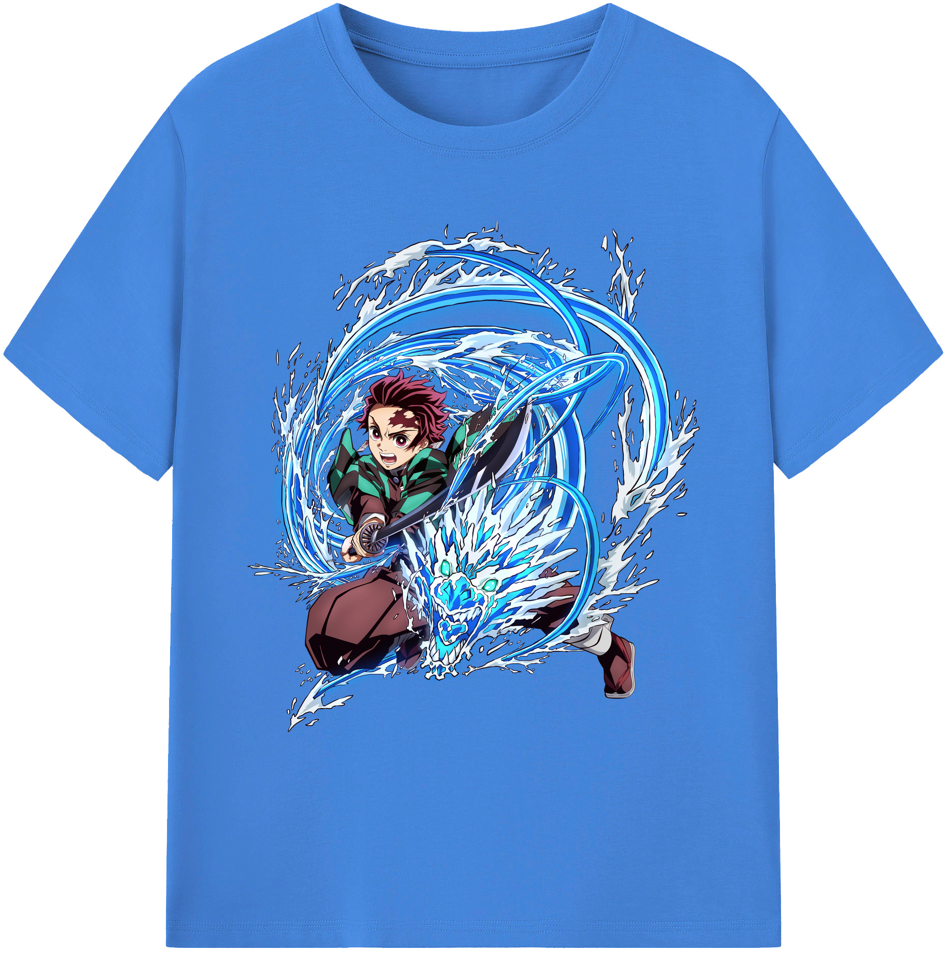 （画像用） 鬼滅の刃 竈門 炭治郎／かまど たんじろう Kamado Tanjirou 綿100％ メンズ半袖Tシャツ｜肌触りやわらか＆通気性
