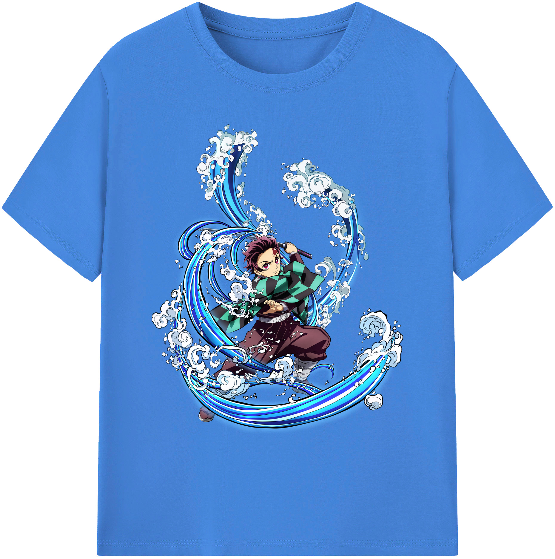 （画像用） 鬼滅の刃 竈門 炭治郎／かまど たんじろう Kamado Tanjirou 綿100％ メンズ半袖Tシャツ｜肌触りやわらか＆通気性