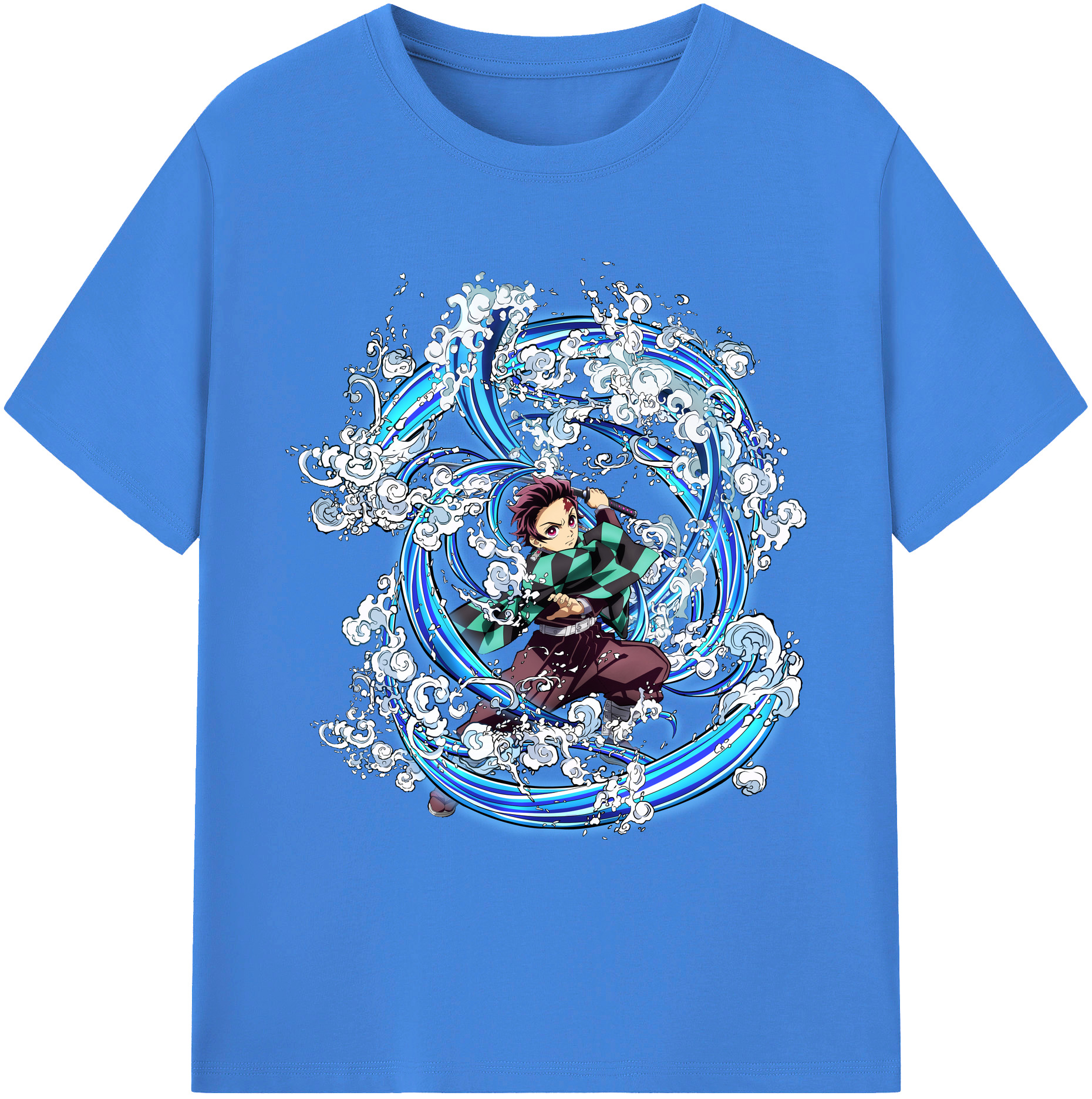 （画像用） 鬼滅の刃 竈門 炭治郎／かまど たんじろう Kamado Tanjirou 綿100％ メンズ半袖Tシャツ｜肌触りやわらか＆通気性