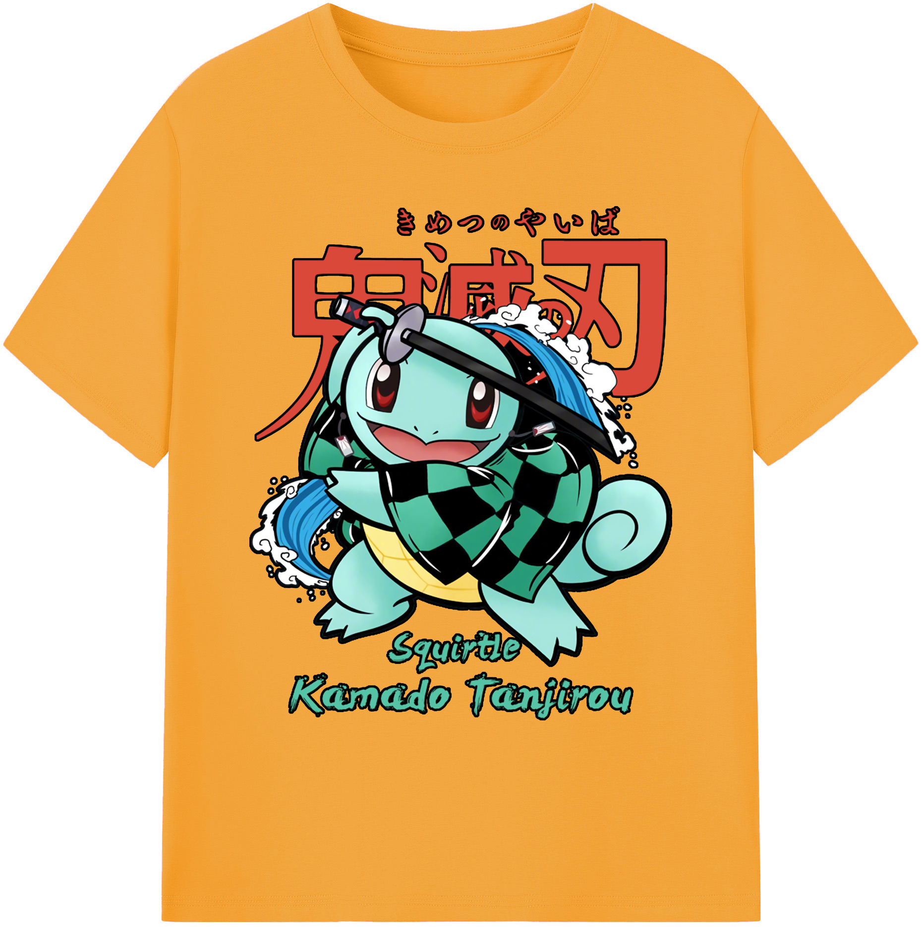 （画像用） 鬼滅の刃 竈門 炭治郎／かまど たんじろう Kamado Tanjirou 綿100％ メンズ半袖Tシャツ｜肌触りやわらか＆通気性
