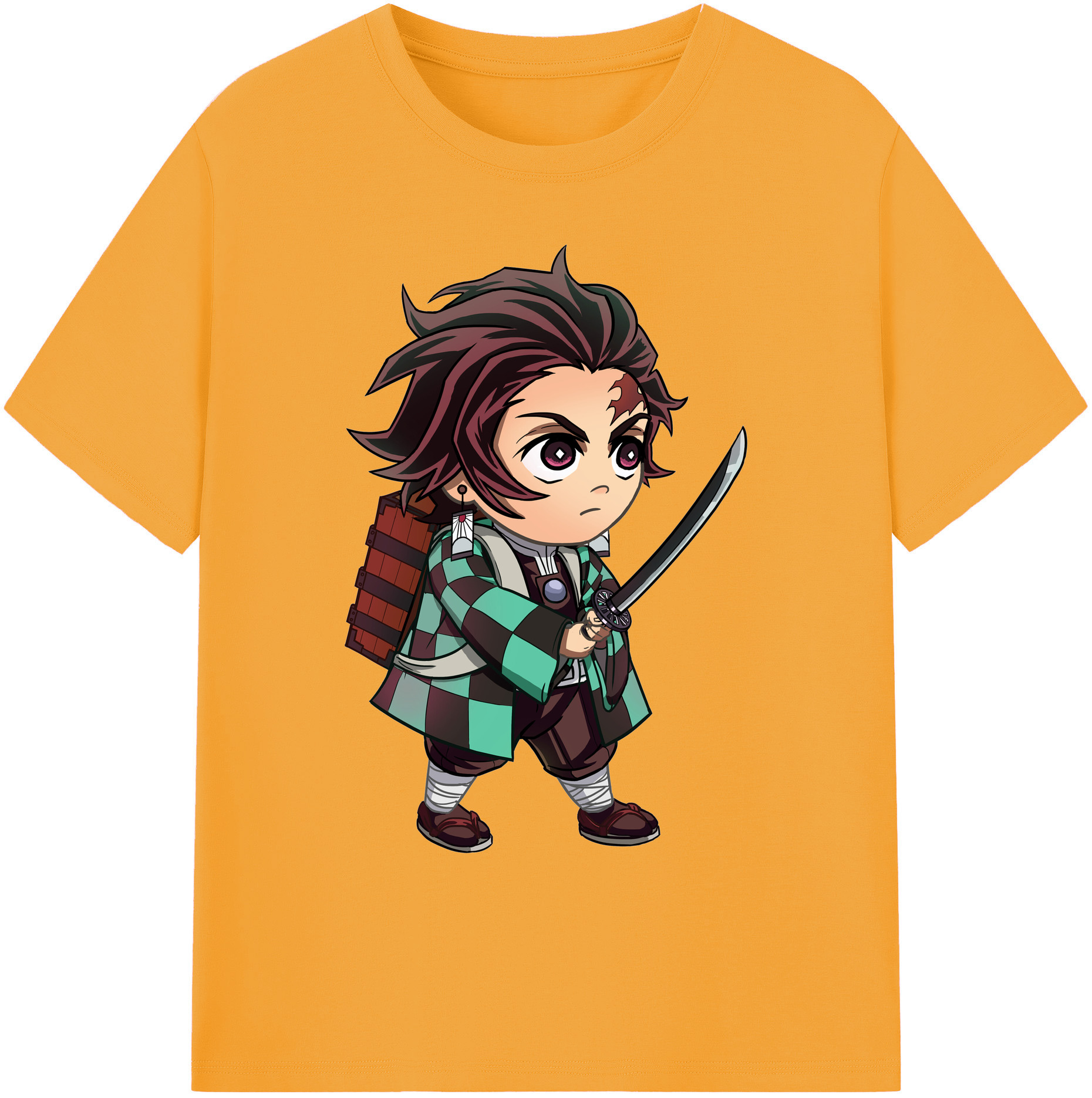 （画像用） 鬼滅の刃 竈門 炭治郎／かまど たんじろう Kamado Tanjirou 綿100％ メンズ半袖Tシャツ｜肌触りやわらか＆通気性
