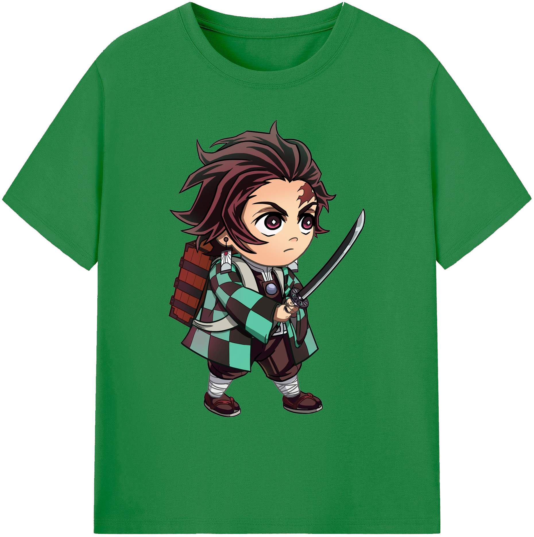 （画像用） 鬼滅の刃 竈門 炭治郎／かまど たんじろう Kamado Tanjirou 綿100％ メンズ半袖Tシャツ｜肌触りやわらか＆通気性