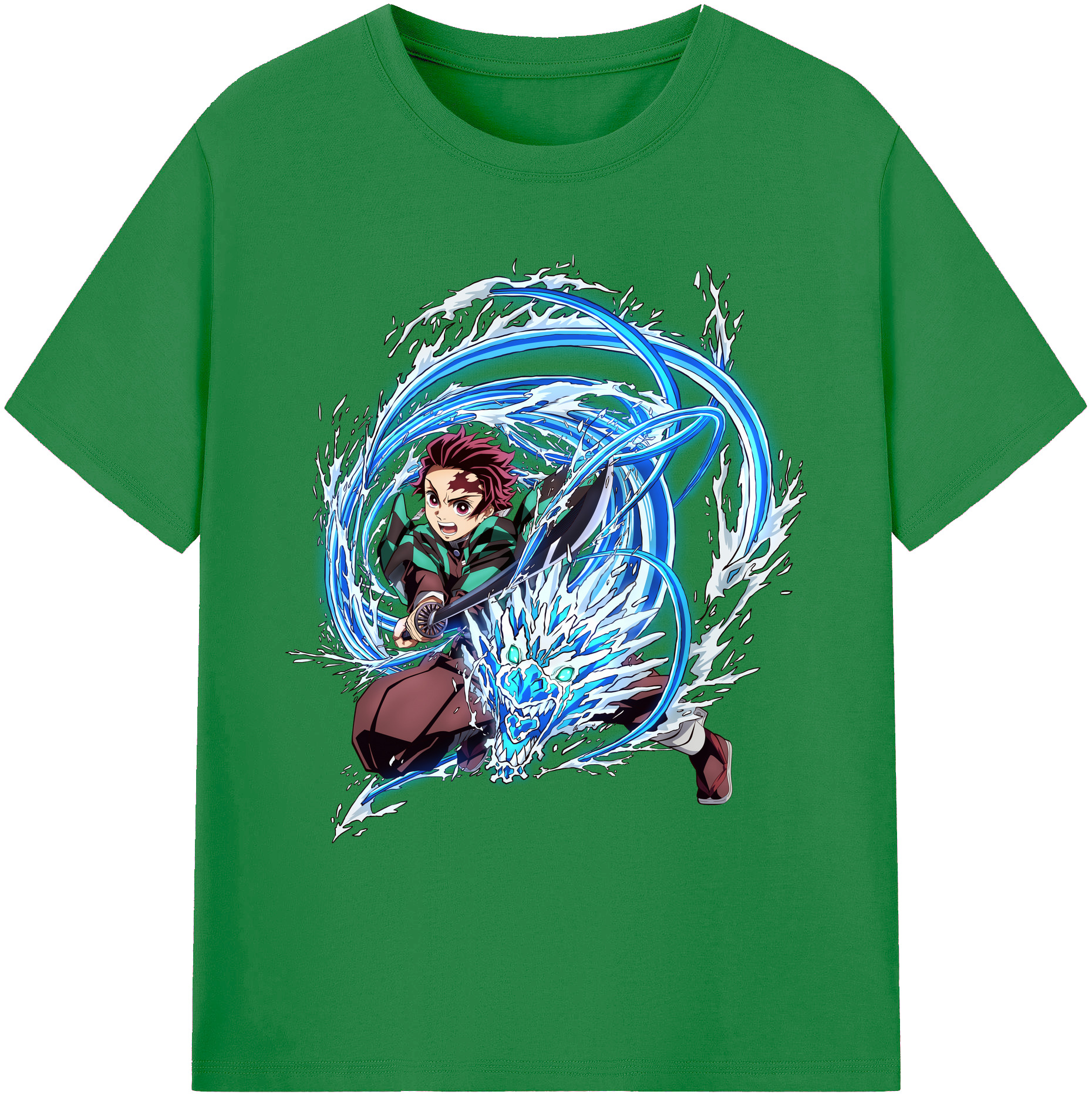 （画像用） 鬼滅の刃 竈門 炭治郎／かまど たんじろう Kamado Tanjirou 綿100％ メンズ半袖Tシャツ｜肌触りやわらか＆通気性