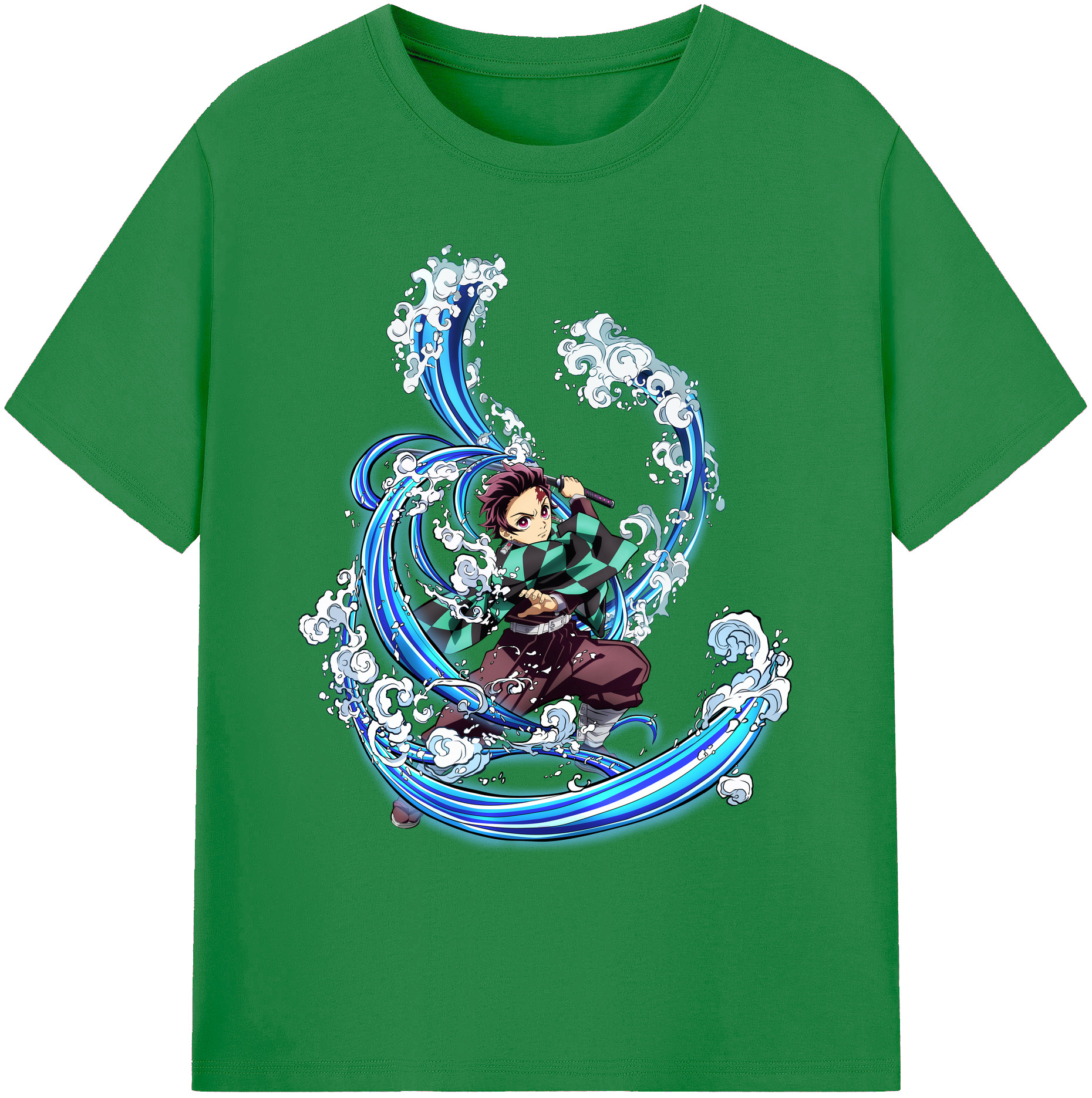 （画像用） 鬼滅の刃 竈門 炭治郎／かまど たんじろう Kamado Tanjirou 綿100％ メンズ半袖Tシャツ｜肌触りやわらか＆通気性