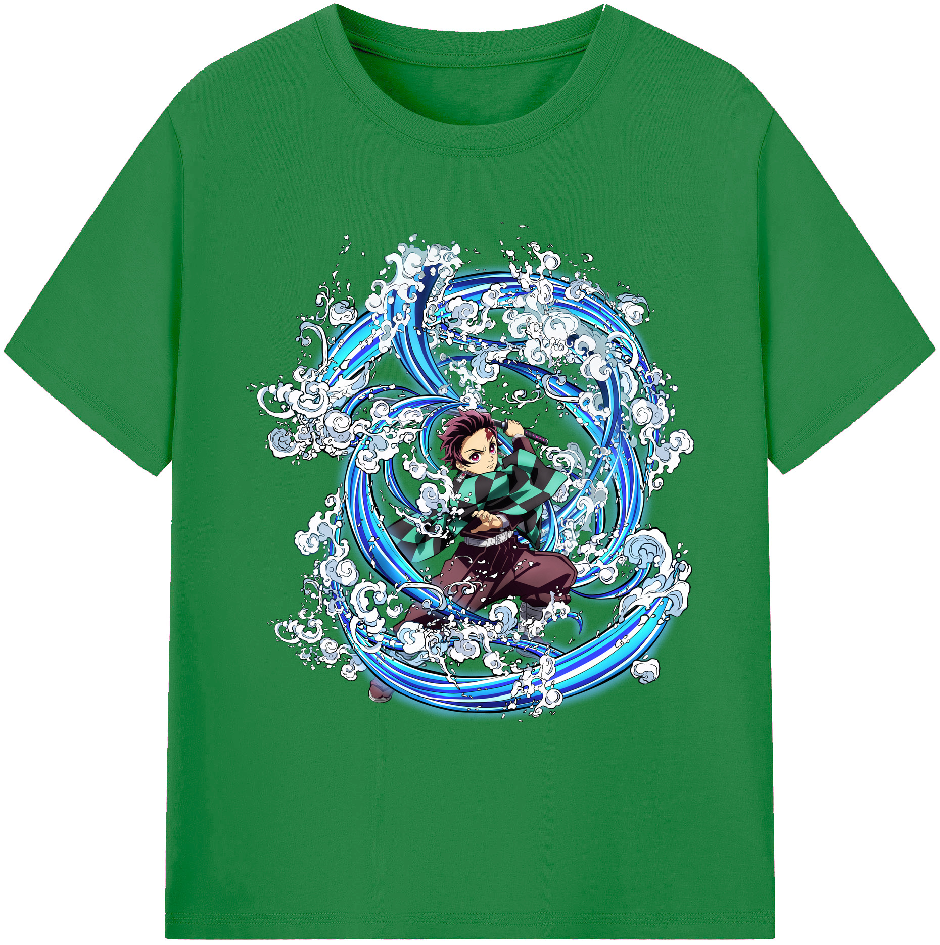 （画像用） 鬼滅の刃 竈門 炭治郎／かまど たんじろう Kamado Tanjirou 綿100％ メンズ半袖Tシャツ｜肌触りやわらか＆通気性