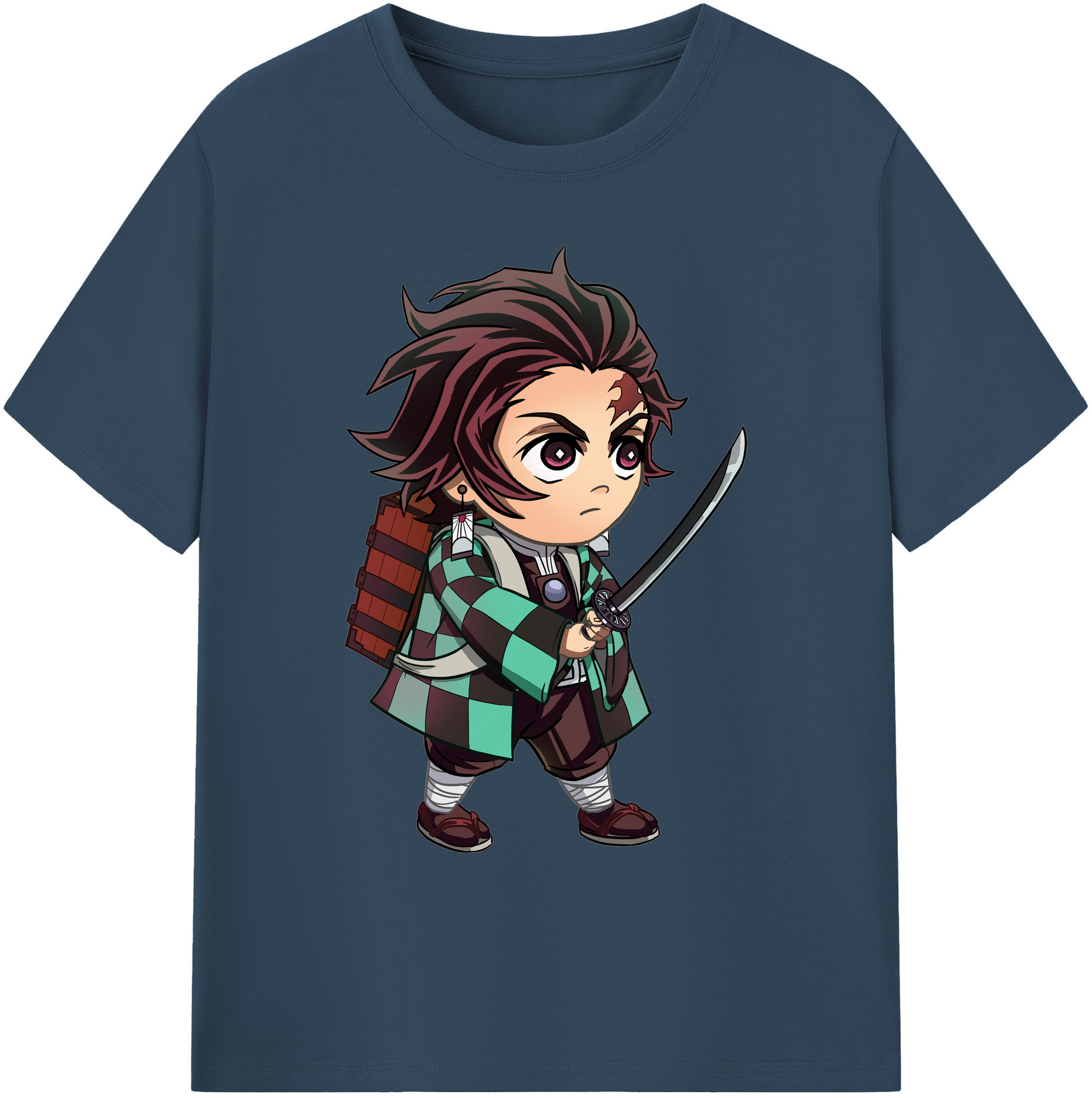 （画像用） 鬼滅の刃 竈門 炭治郎／かまど たんじろう Kamado Tanjirou 綿100％ メンズ半袖Tシャツ｜肌触りやわらか＆通気性