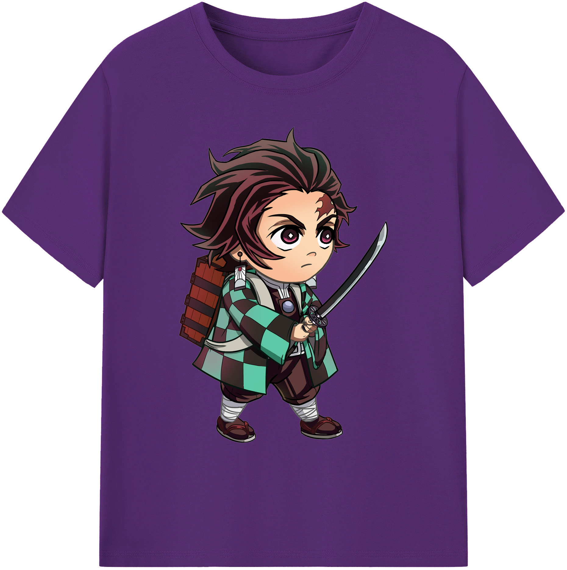 （画像用） 鬼滅の刃 竈門 炭治郎／かまど たんじろう Kamado Tanjirou 綿100％ メンズ半袖Tシャツ｜肌触りやわらか＆通気性