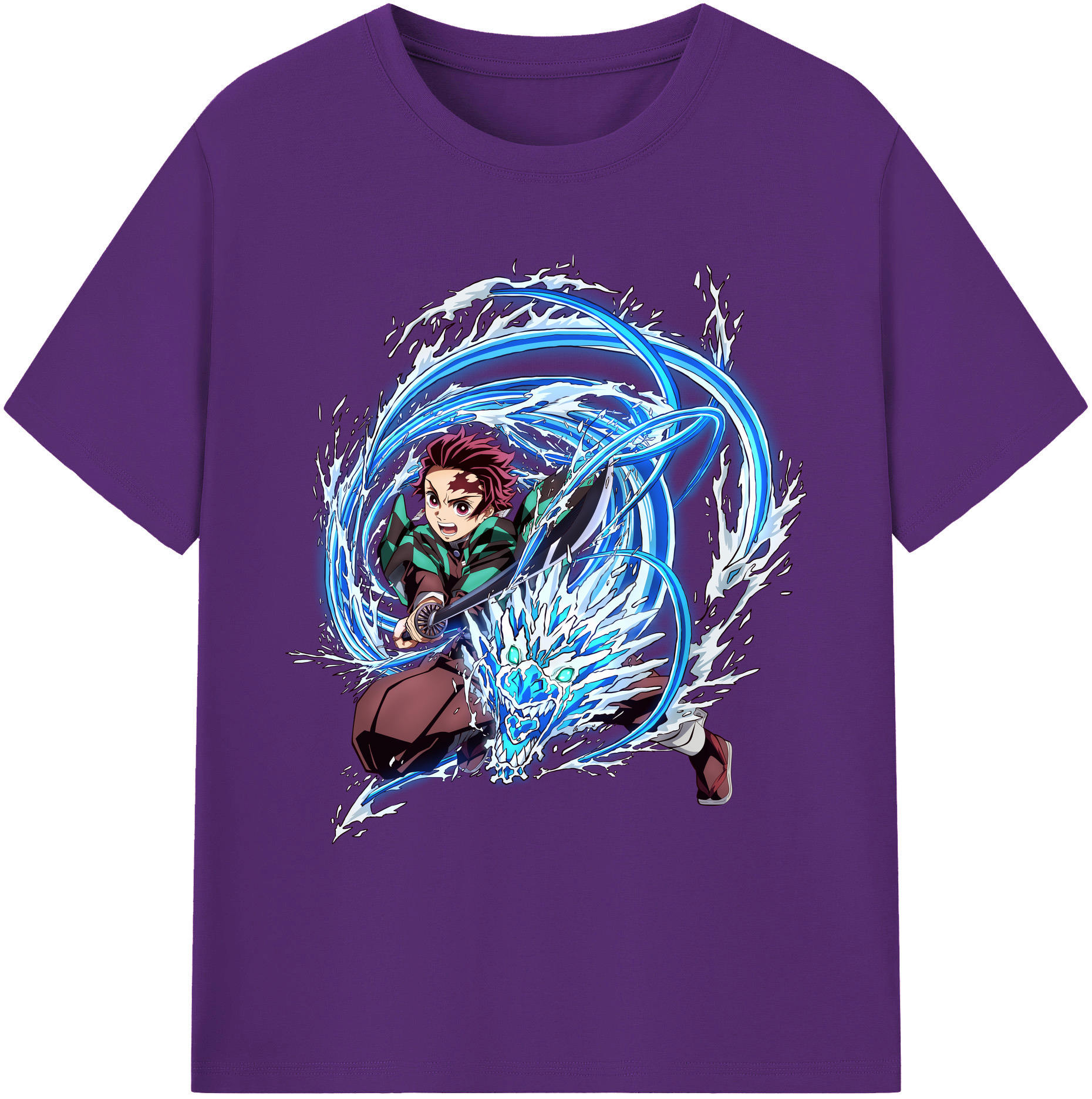 （画像用） 鬼滅の刃 竈門 炭治郎／かまど たんじろう Kamado Tanjirou 綿100％ メンズ半袖Tシャツ｜肌触りやわらか＆通気性