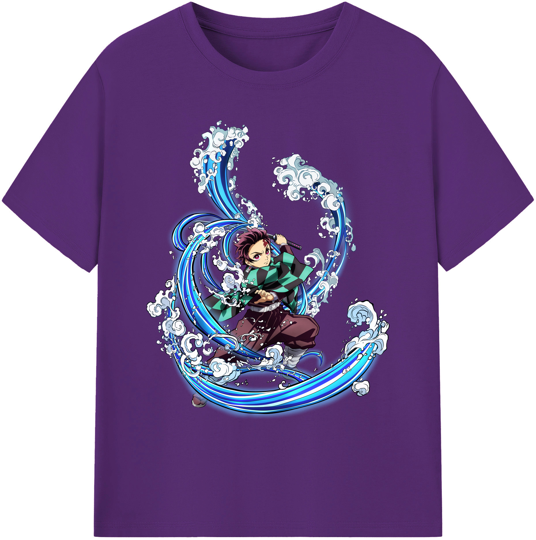 （画像用） 鬼滅の刃 竈門 炭治郎／かまど たんじろう Kamado Tanjirou 綿100％ メンズ半袖Tシャツ｜肌触りやわらか＆通気性