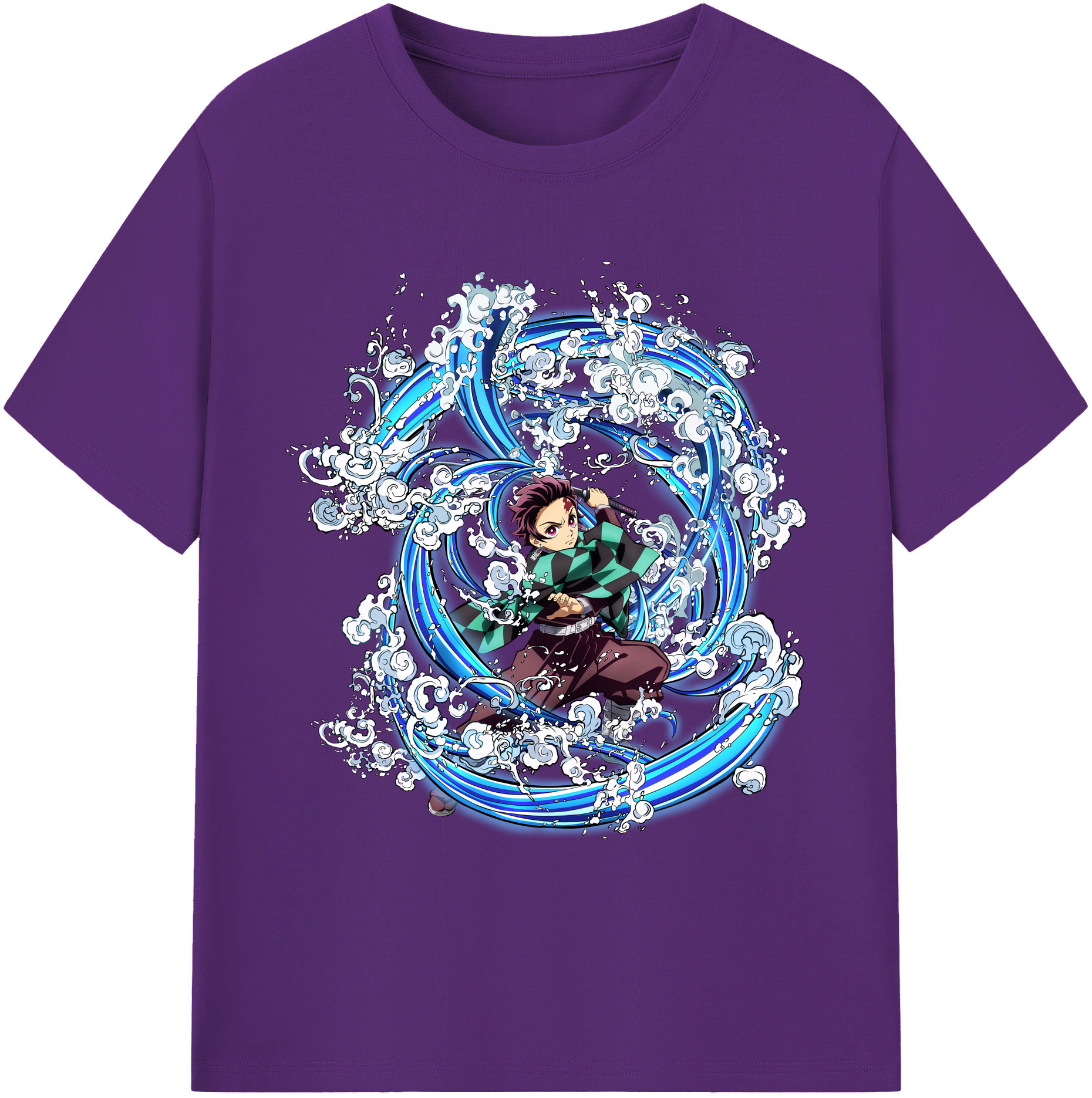 （画像用） 鬼滅の刃 竈門 炭治郎／かまど たんじろう Kamado Tanjirou 綿100％ メンズ半袖Tシャツ｜肌触りやわらか＆通気性