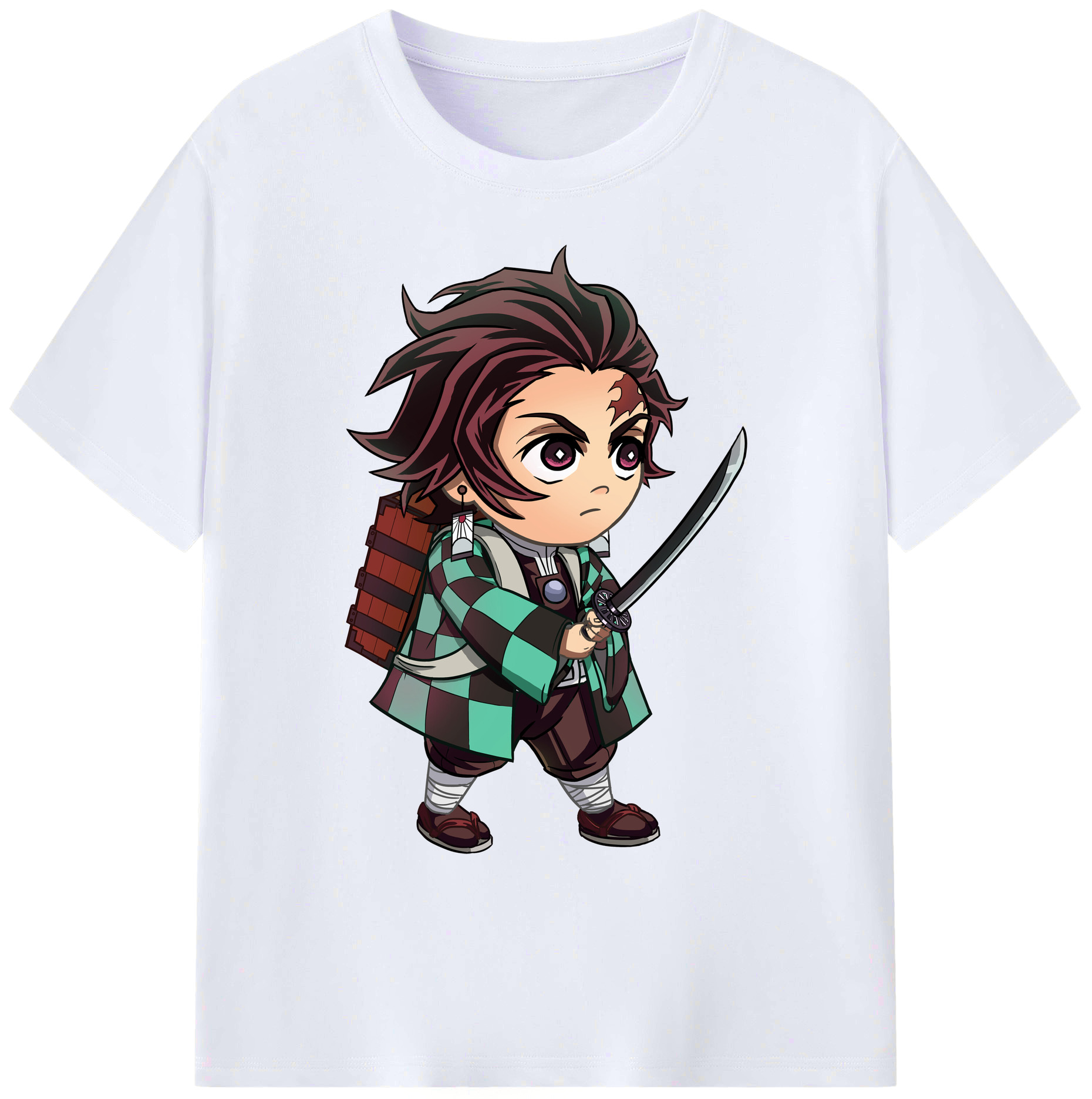 （画像用） 鬼滅の刃 竈門 炭治郎／かまど たんじろう Kamado Tanjirou 綿100％ メンズ半袖Tシャツ｜肌触りやわらか＆通気性