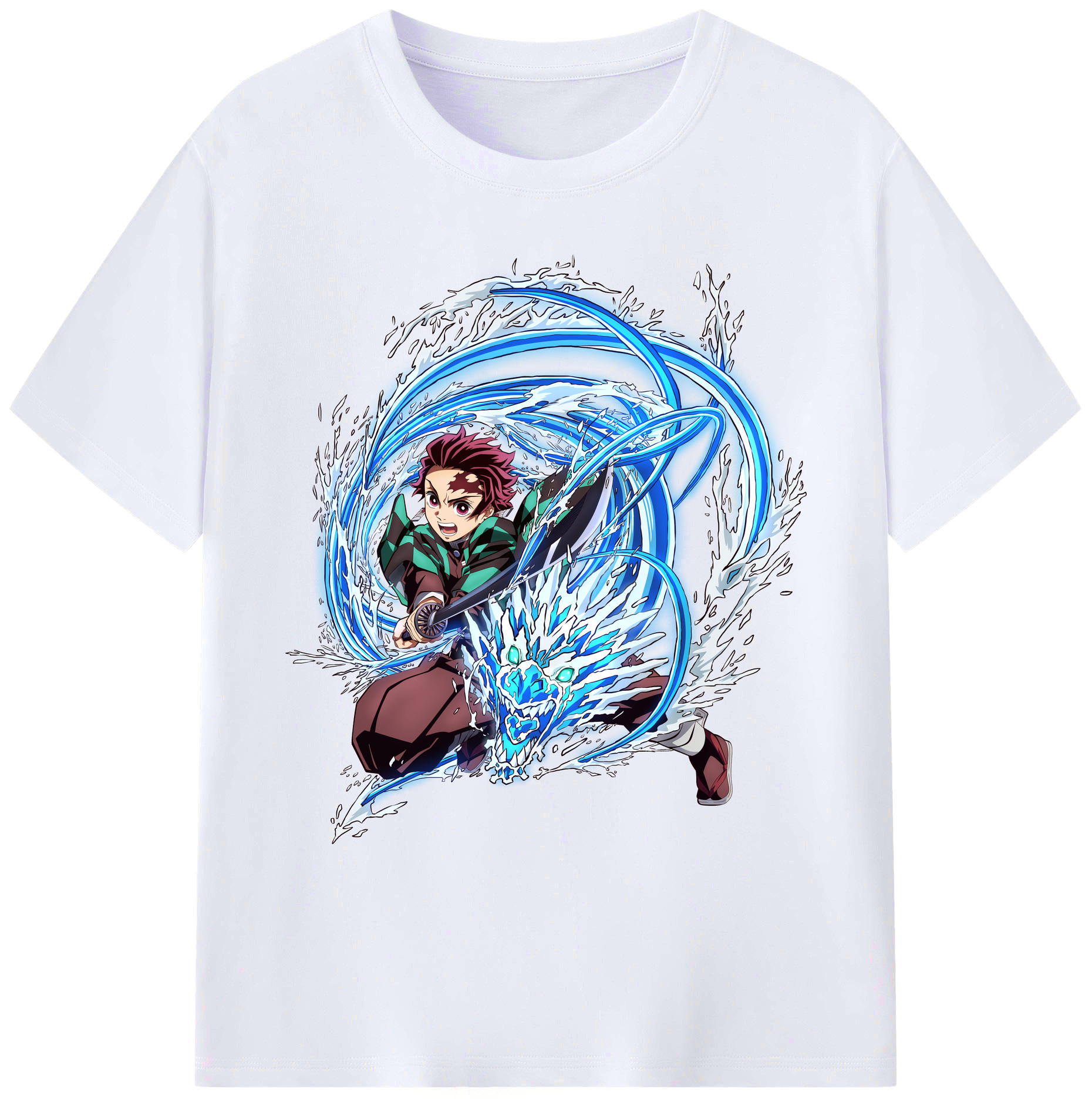 （画像用） 鬼滅の刃 竈門 炭治郎／かまど たんじろう Kamado Tanjirou 綿100％ メンズ半袖Tシャツ｜肌触りやわらか＆通気性