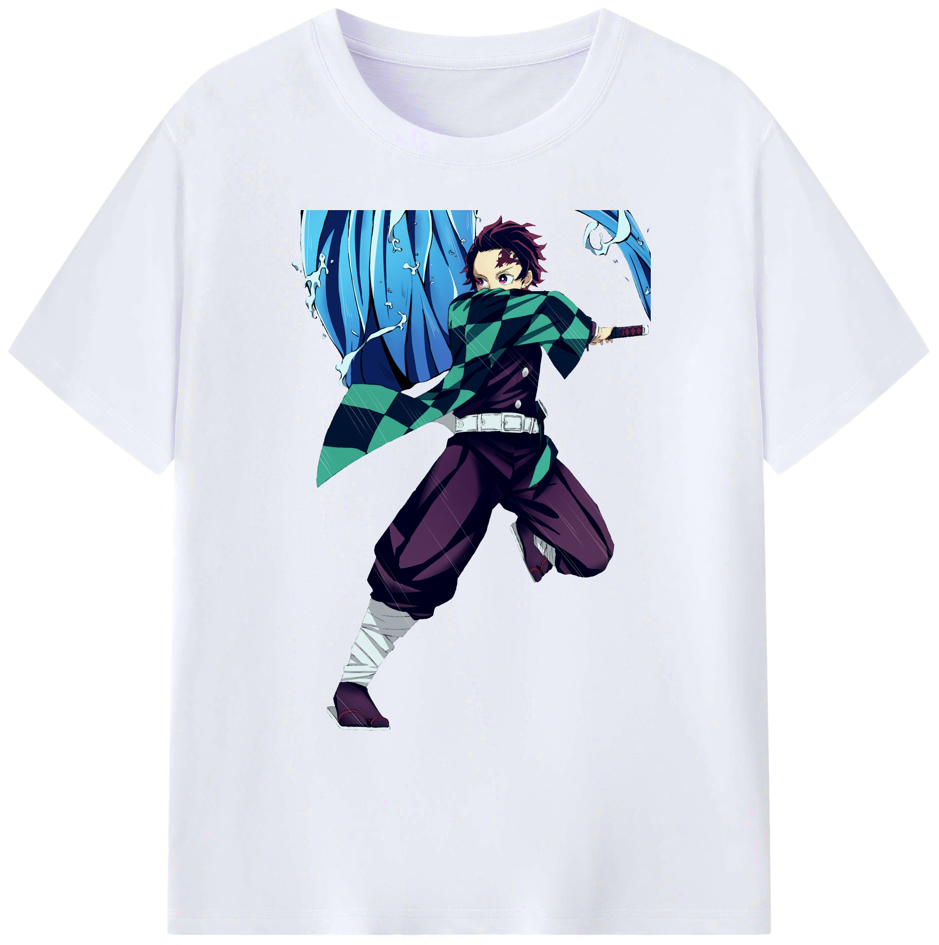 （画像用） 鬼滅の刃 竈門 炭治郎／かまど たんじろう Kamado Tanjirou 綿100％ メンズ半袖Tシャツ｜肌触りやわらか＆通気性