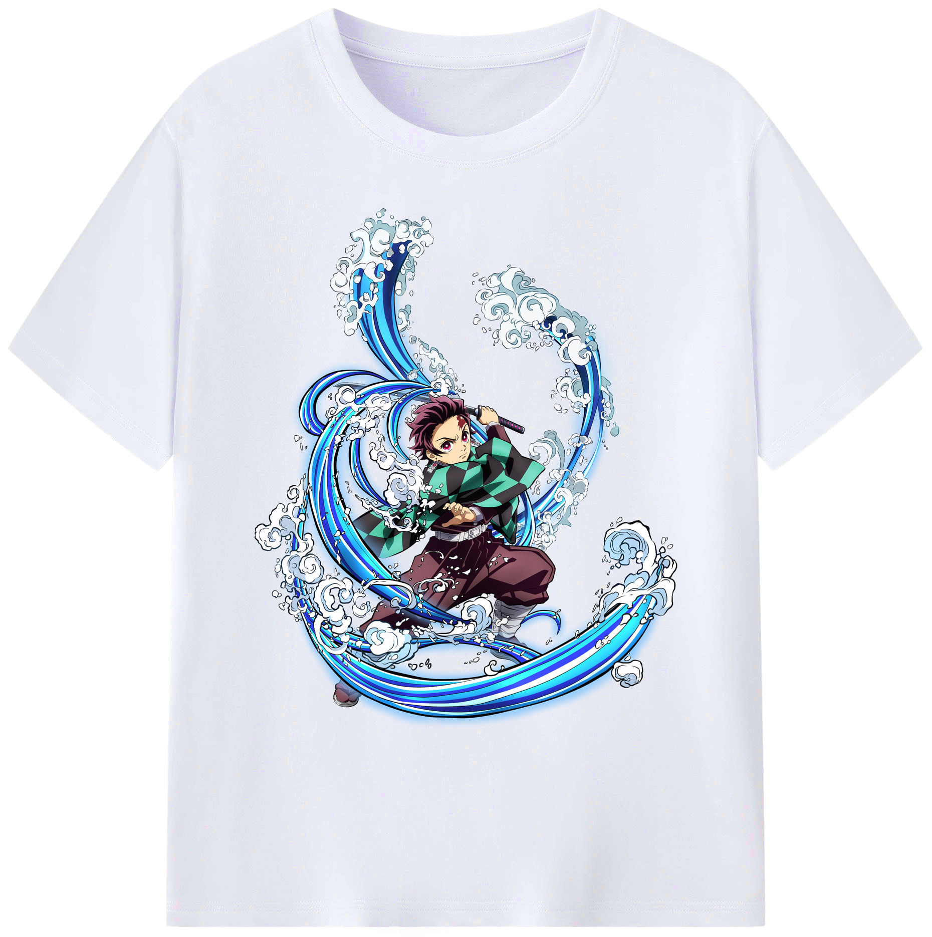 （画像用） 鬼滅の刃 竈門 炭治郎／かまど たんじろう Kamado Tanjirou 綿100％ メンズ半袖Tシャツ｜肌触りやわらか＆通気性