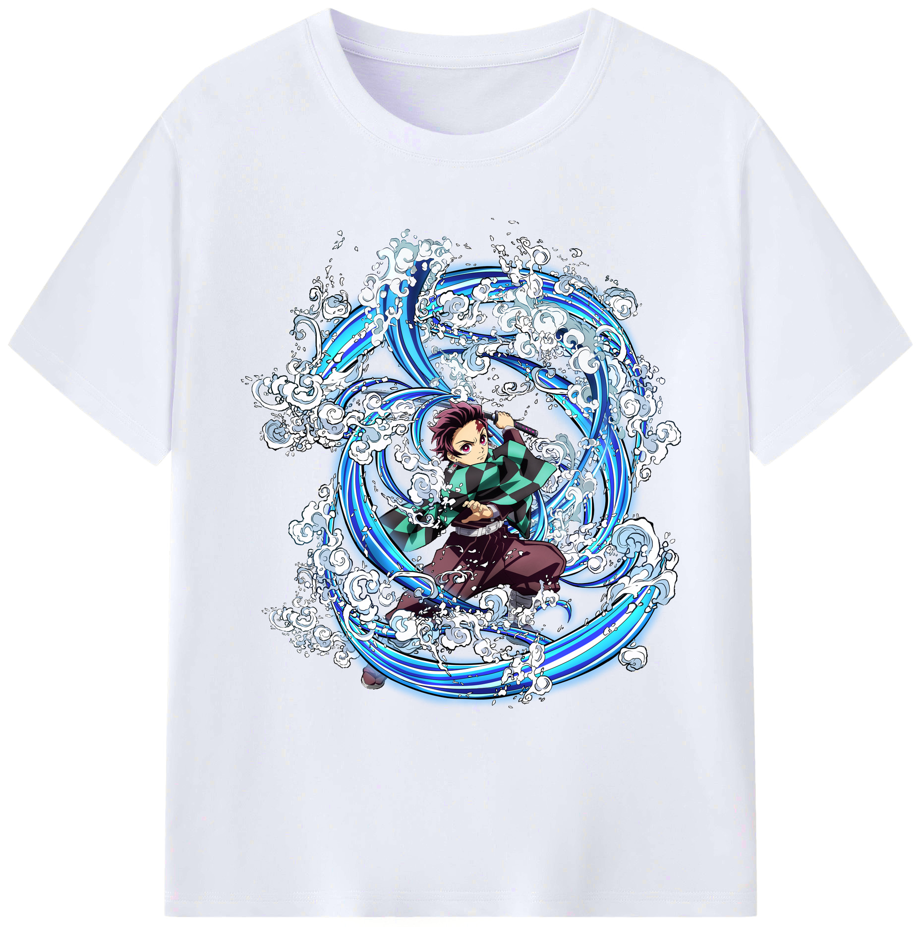 （画像用） 鬼滅の刃 竈門 炭治郎／かまど たんじろう Kamado Tanjirou 綿100％ メンズ半袖Tシャツ｜肌触りやわらか＆通気性