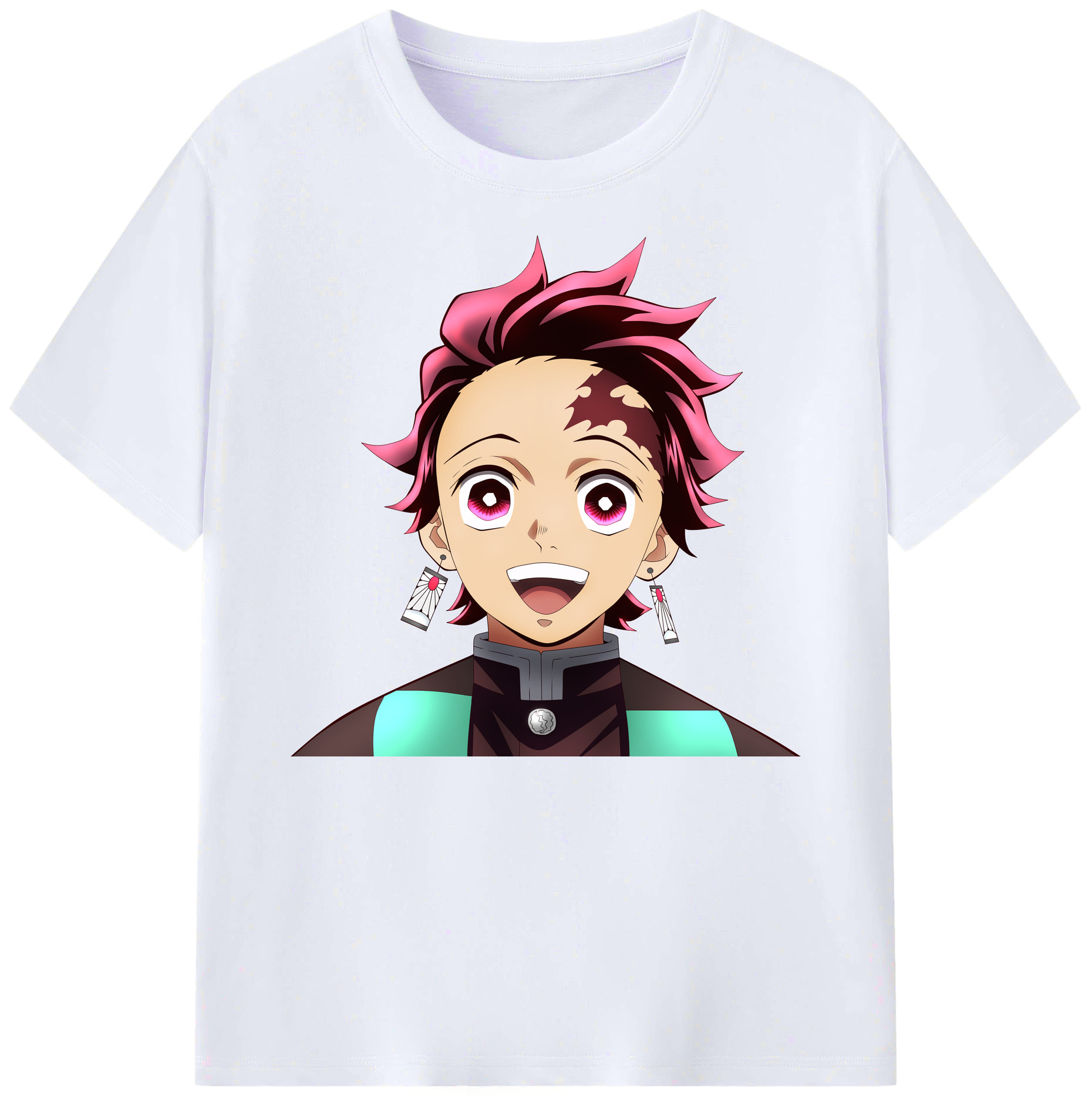 （画像用） 鬼滅の刃 竈門 炭治郎／かまど たんじろう Kamado Tanjirou 綿100％ メンズ半袖Tシャツ｜肌触りやわらか＆通気性