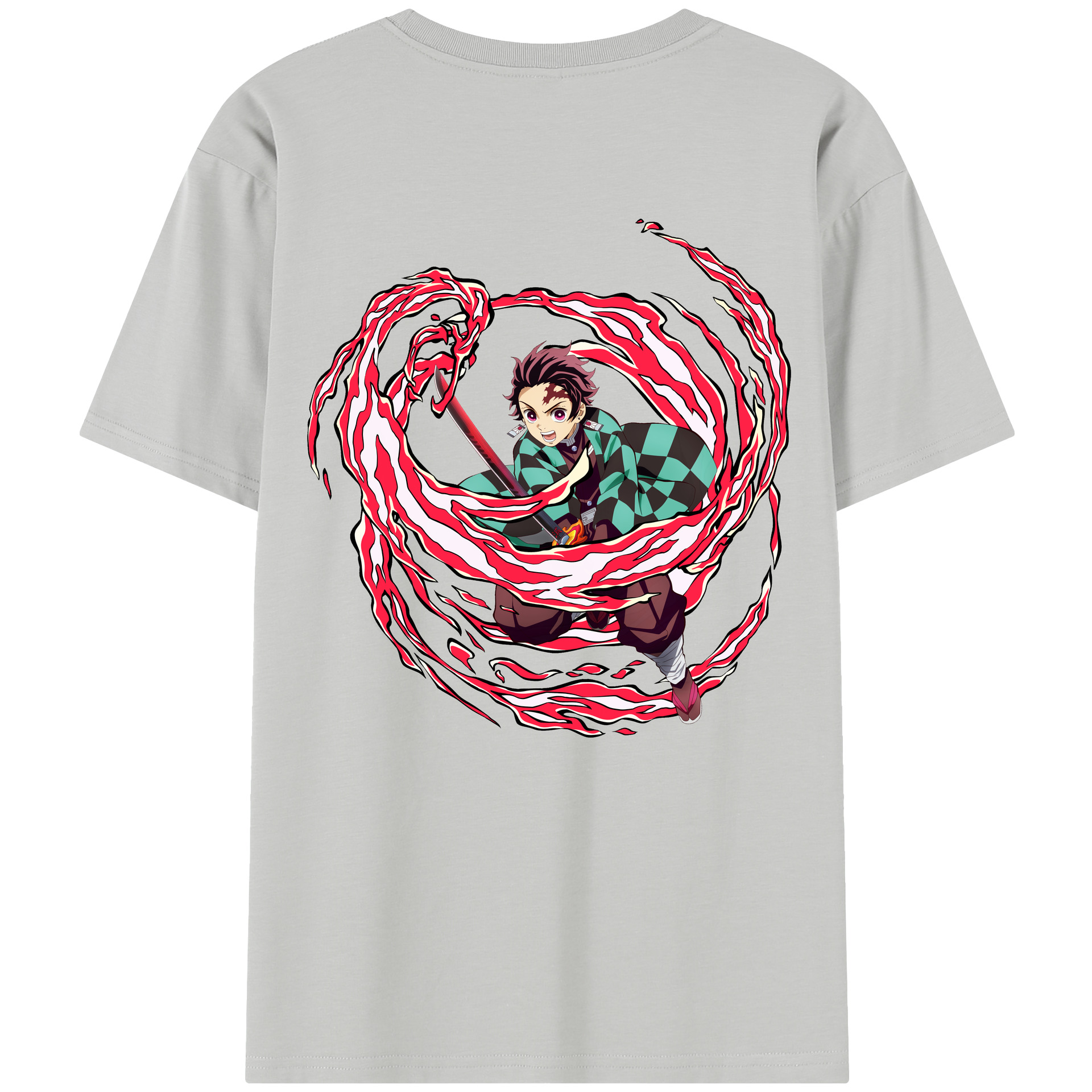 （画像用） 鬼滅の刃 竈門 炭治郎／かまど たんじろう Kamado Tanjirou レディース半袖Tシャツ(バックプリント)