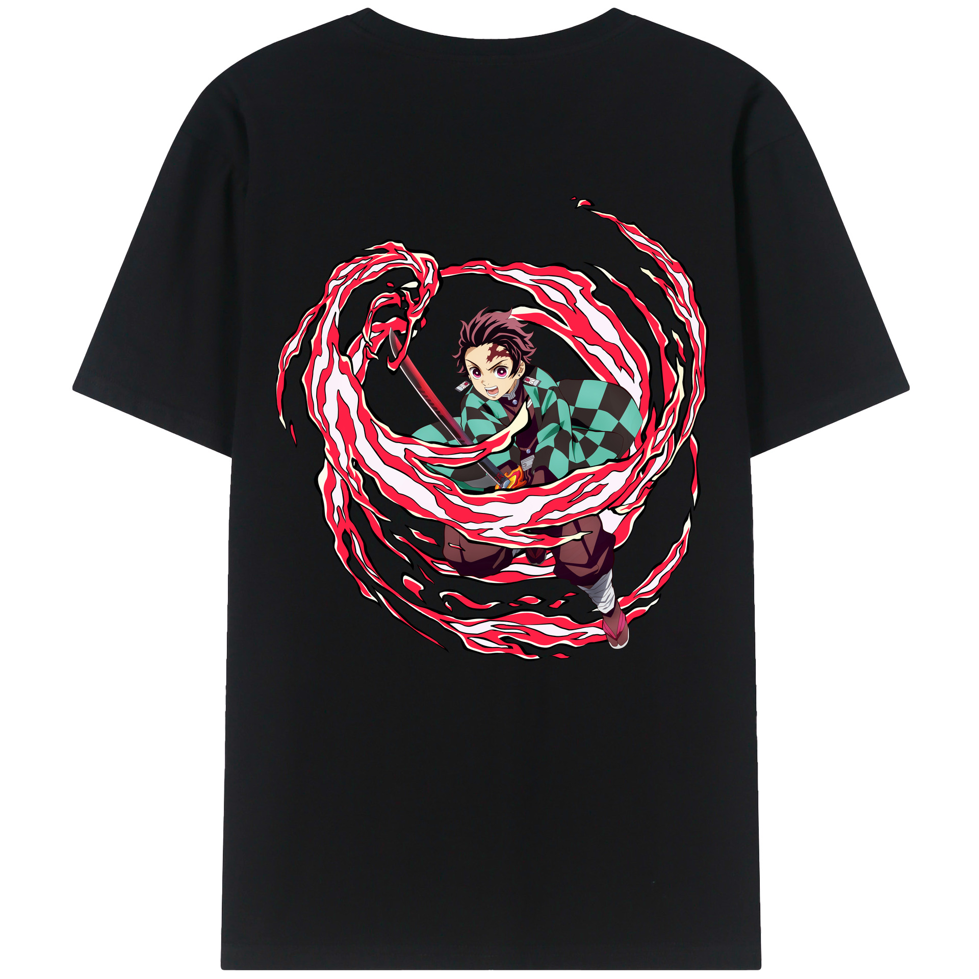 （画像用） 鬼滅の刃 竈門 炭治郎／かまど たんじろう Kamado Tanjirou レディース半袖Tシャツ(バックプリント)
