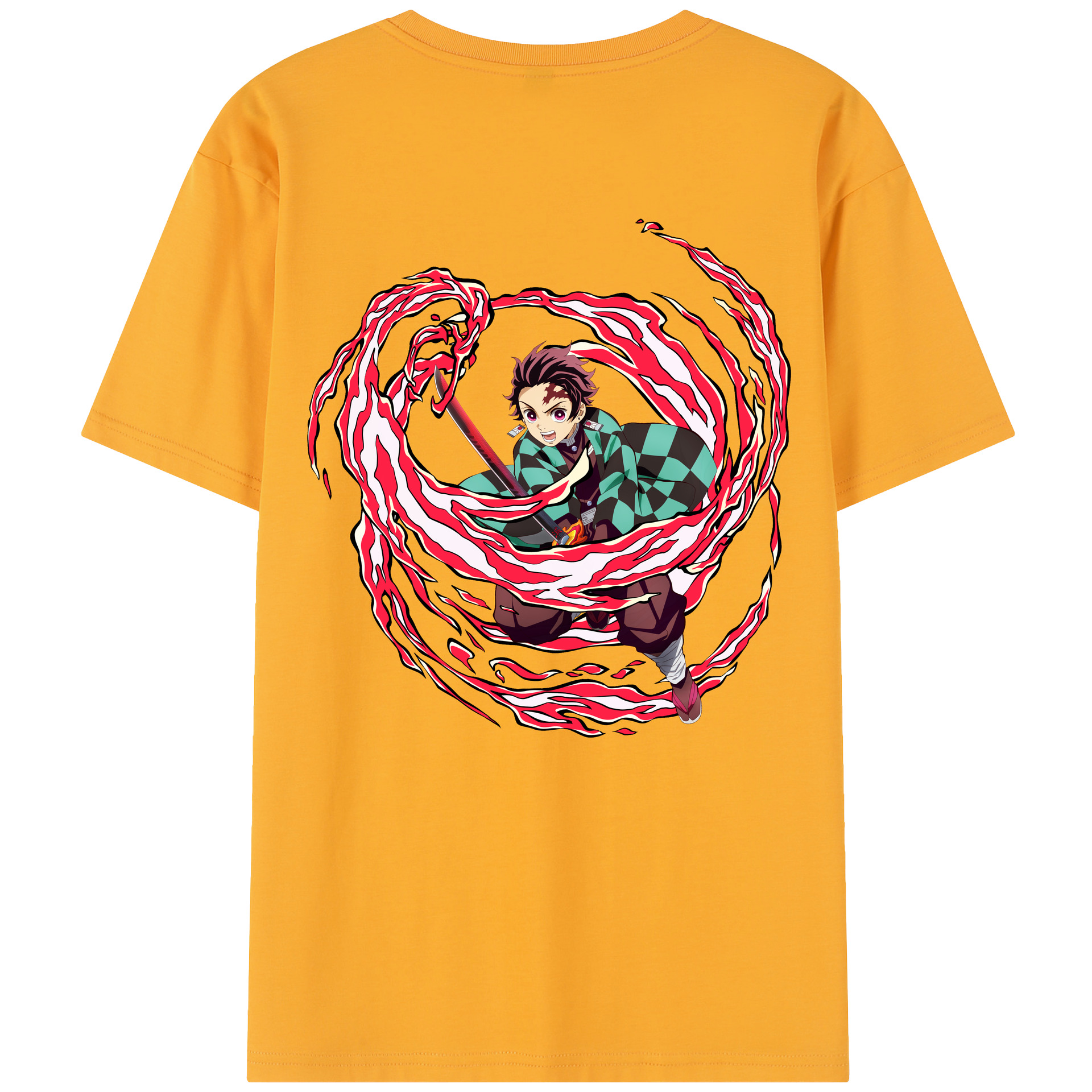 （画像用） 鬼滅の刃 竈門 炭治郎／かまど たんじろう Kamado Tanjirou レディース半袖Tシャツ(バックプリント)