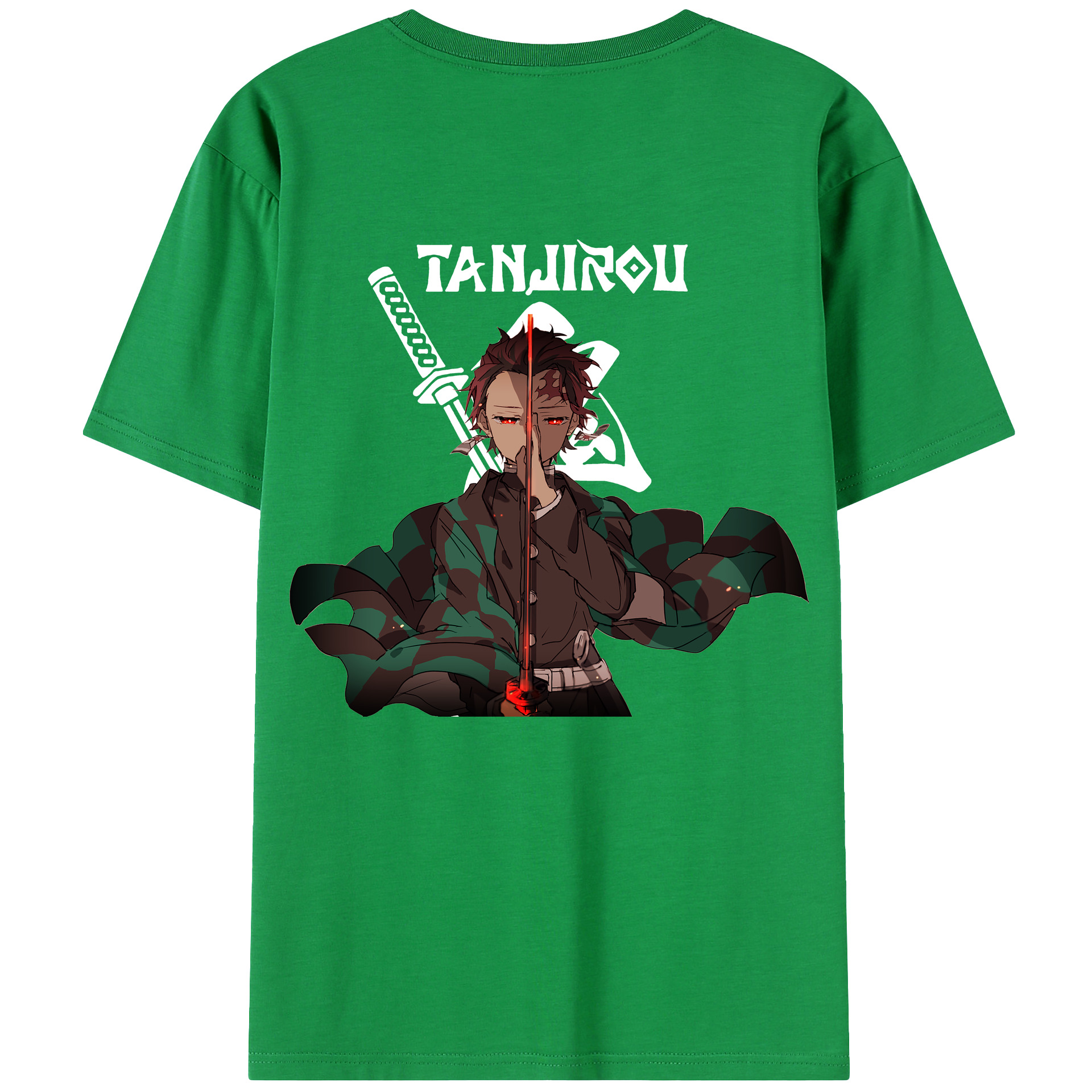 （画像用） 鬼滅の刃 竈門 炭治郎／かまど たんじろう Kamado Tanjirou レディース半袖Tシャツ(バックプリント)